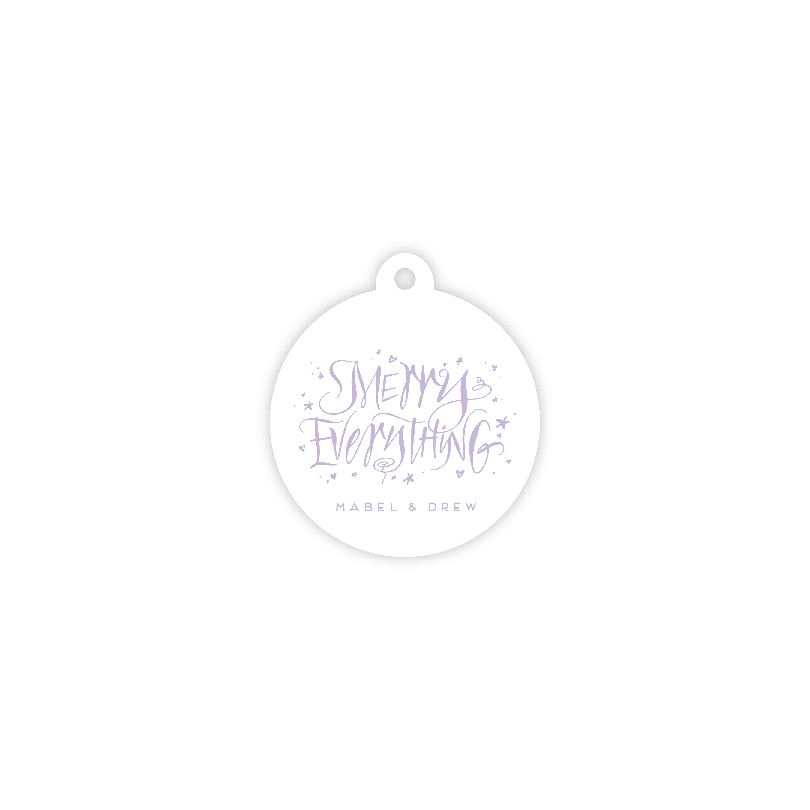 Ansley Round Letterpress Holiday Gift Tag