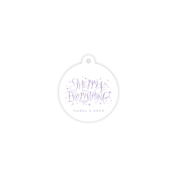 Mayfair 1 Color Letterpress Tag - Circle