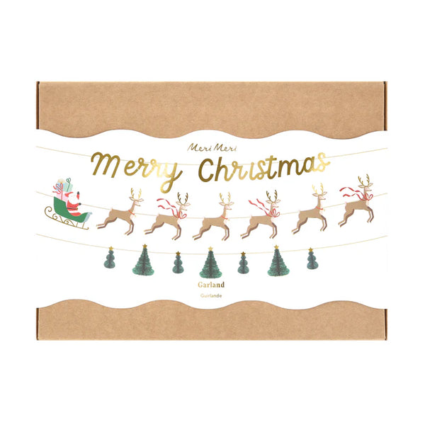 Santa, Sleigh & Reindeer Garland