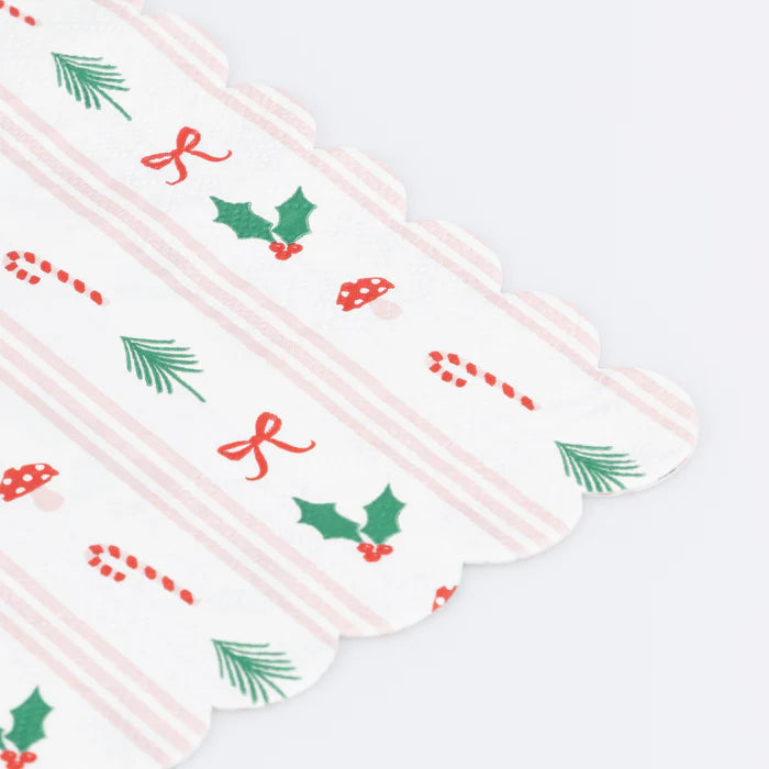 Festive Icon Stripes Dinner Napkin