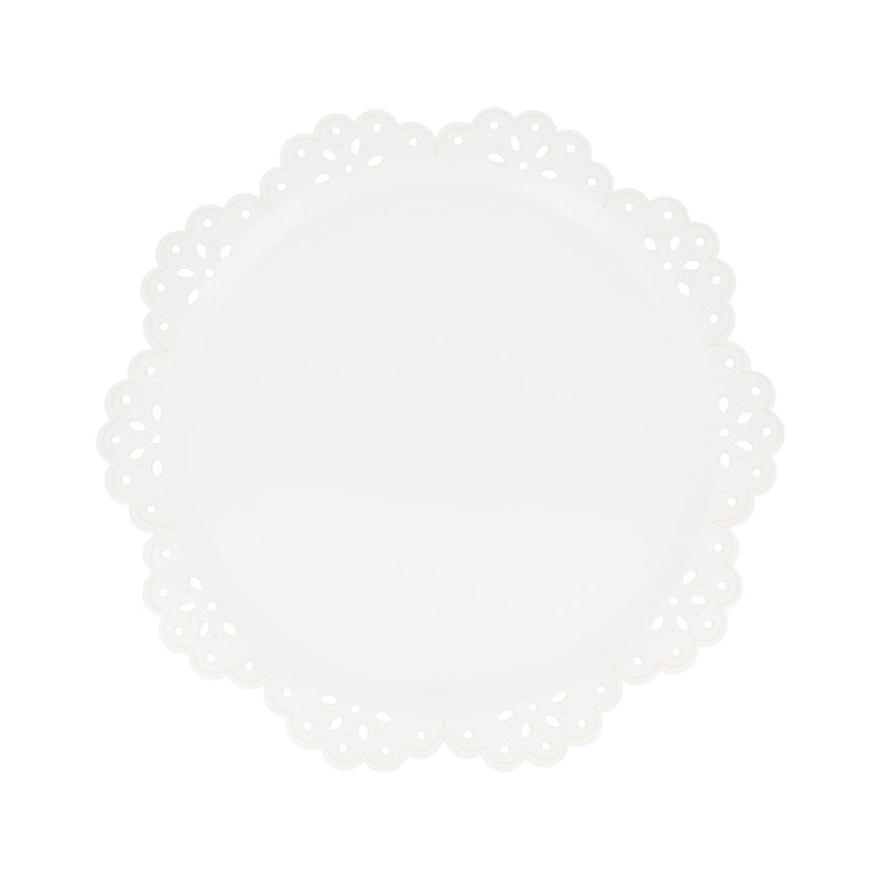 Broderie Anglaise Lace White Paper Side Plates