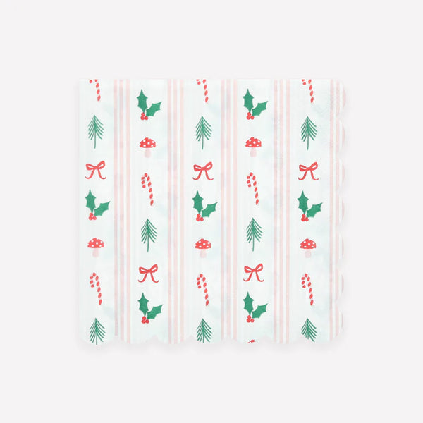 Festive Icon Stripes Cocktail Napkin
