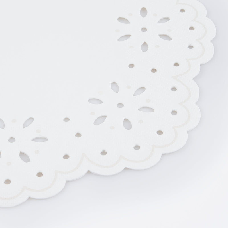 Broderie Anglaise Lace White Paper Napkins