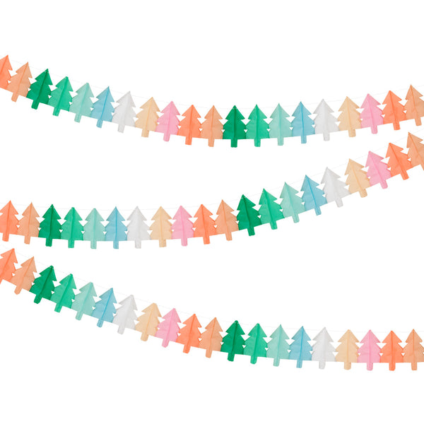 Tissue Paper Christmas Tree Garlands