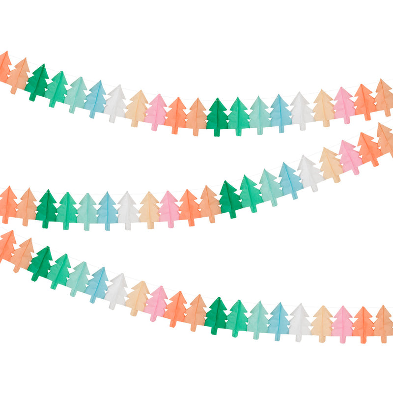 Tissue Paper Christmas Tree Garlands