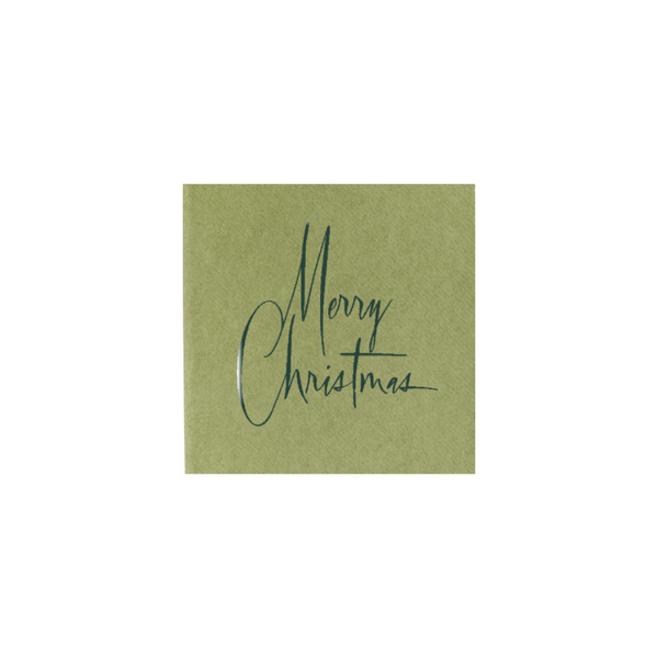 Merry Christmas Green Petite Napkins
