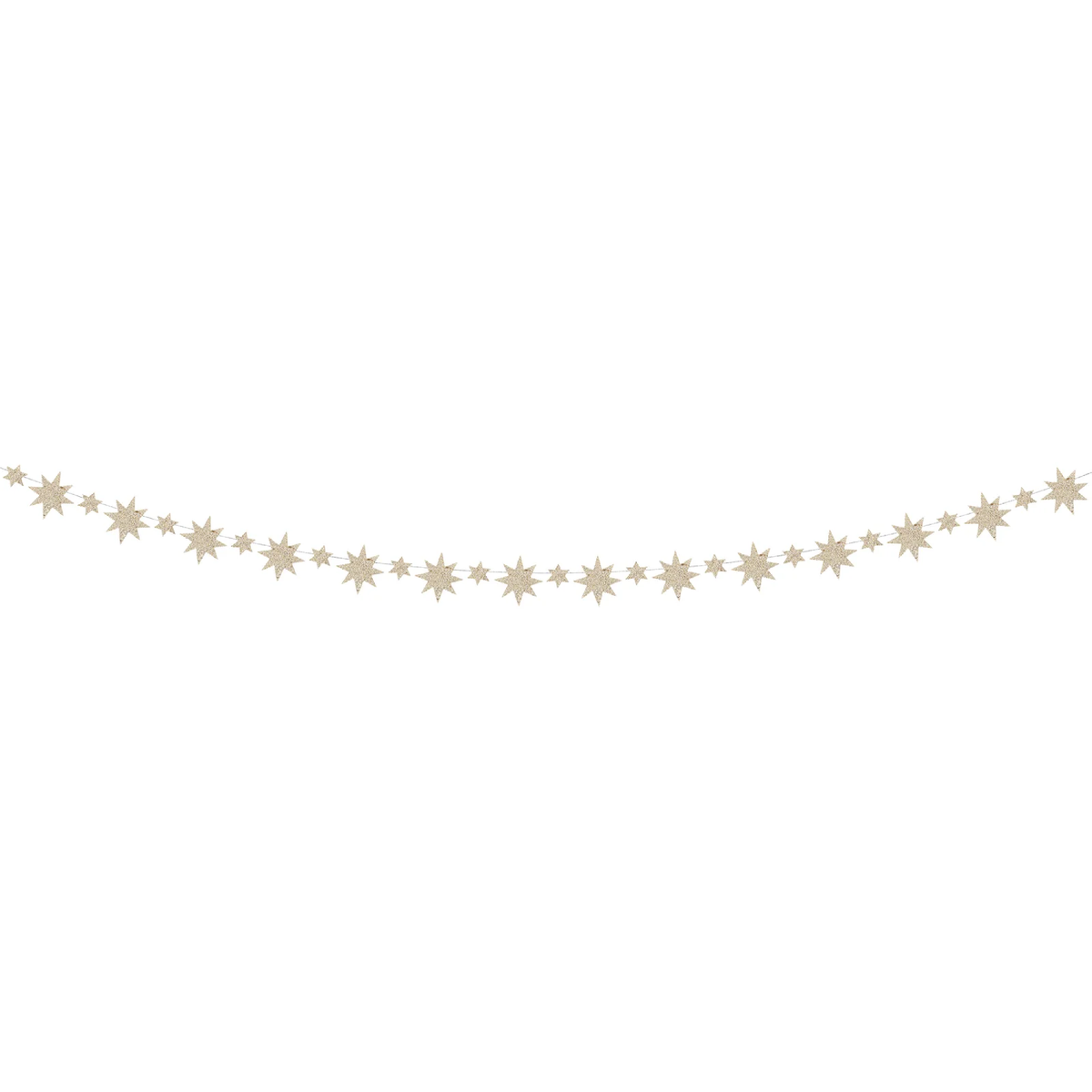 Gold glitter star garland for mantel, doorway, or holiday decorating