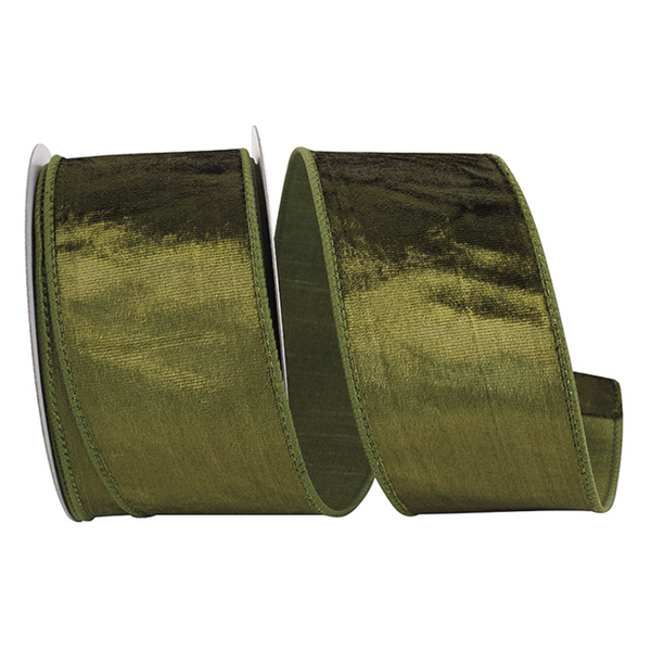 Olive Wide Plush Velvet Ribbon