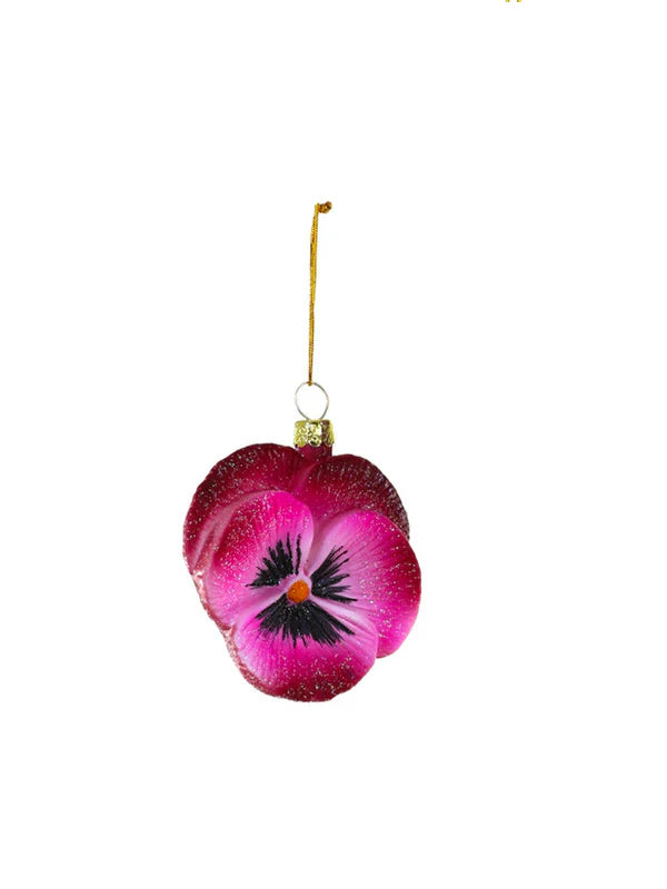 Pink Pansy Christmas Ornament