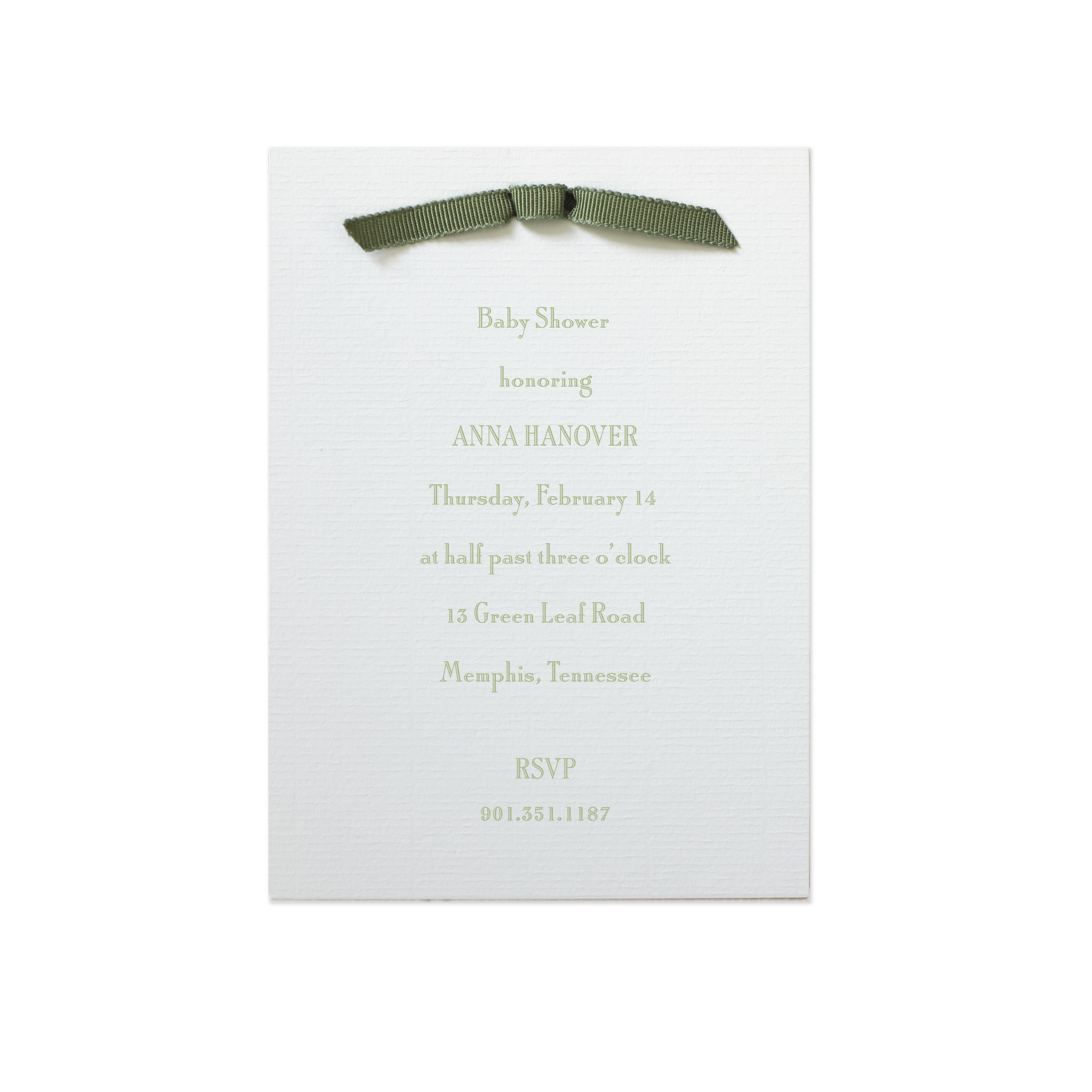 Cambridge Ribbon Baby Shower Invitation