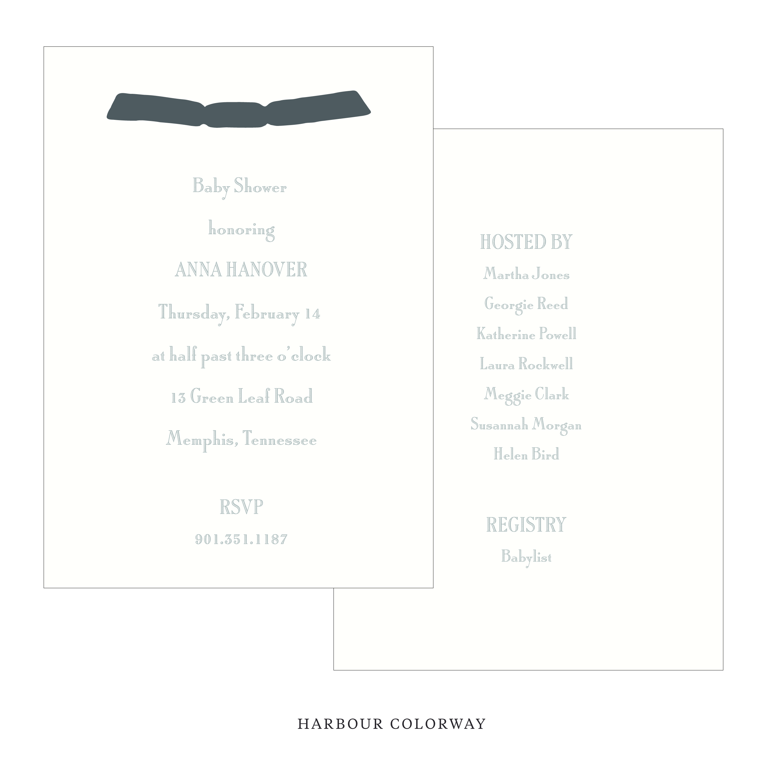 Cambridge Ribbon Baby Shower Invitation
