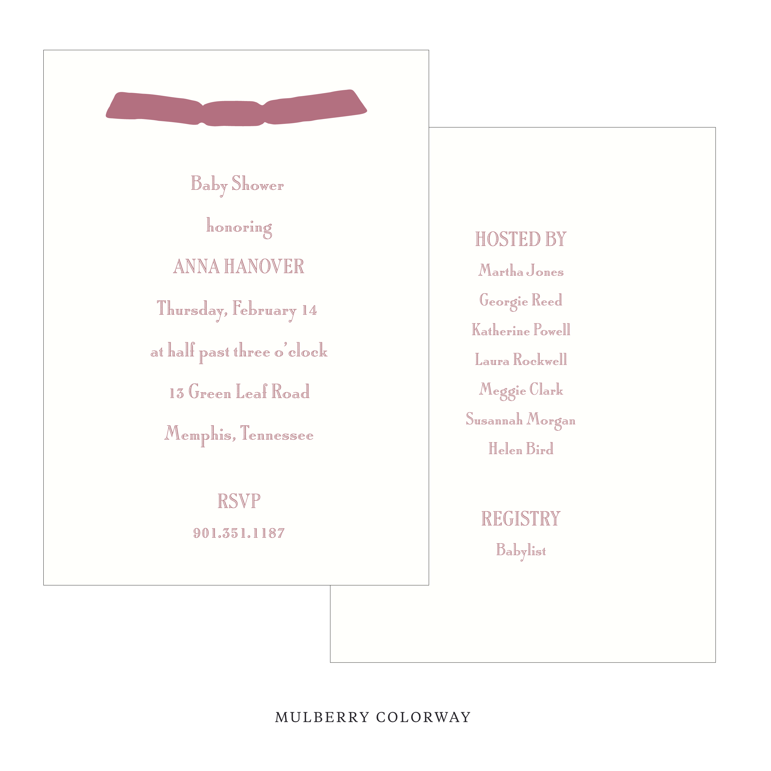 Cambridge Ribbon Baby Shower Invitation