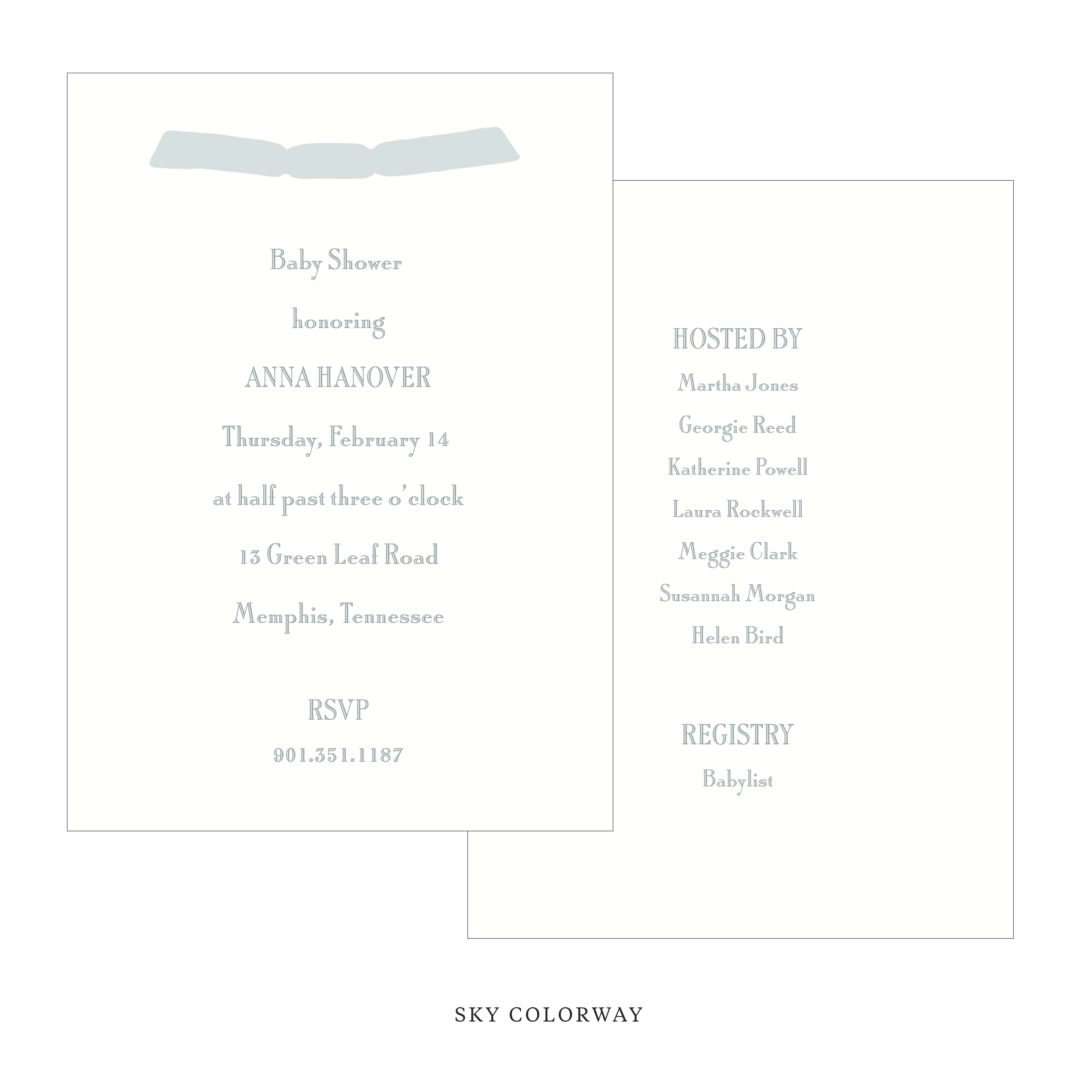Cambridge Ribbon Baby Shower Invitation