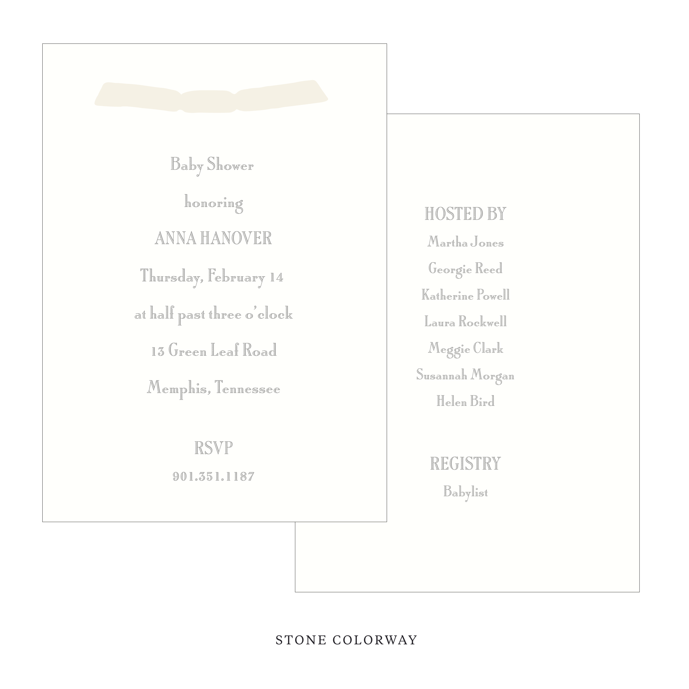 Cambridge Ribbon Baby Shower Invitation