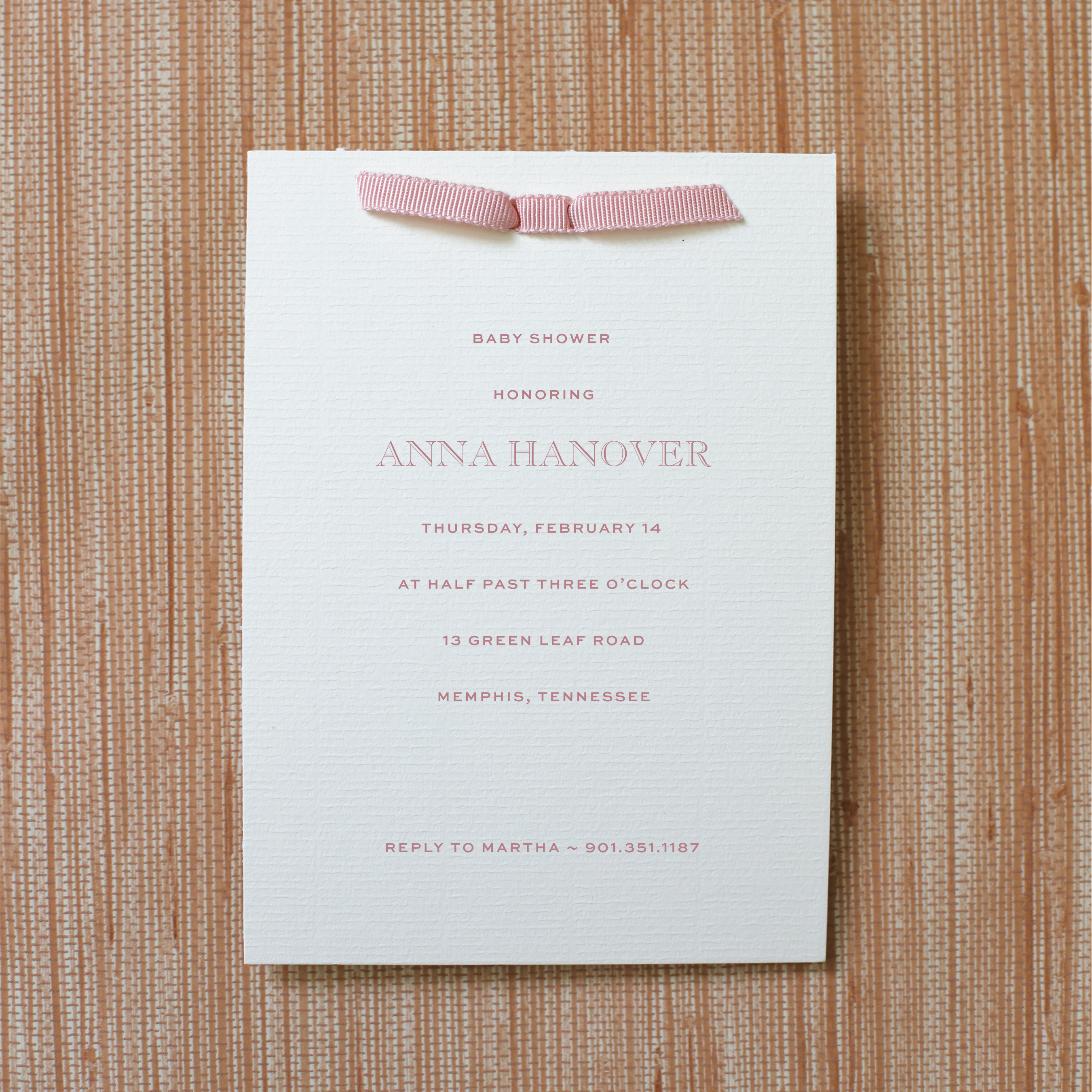 Camden Ribbon Baby Shower Invitation