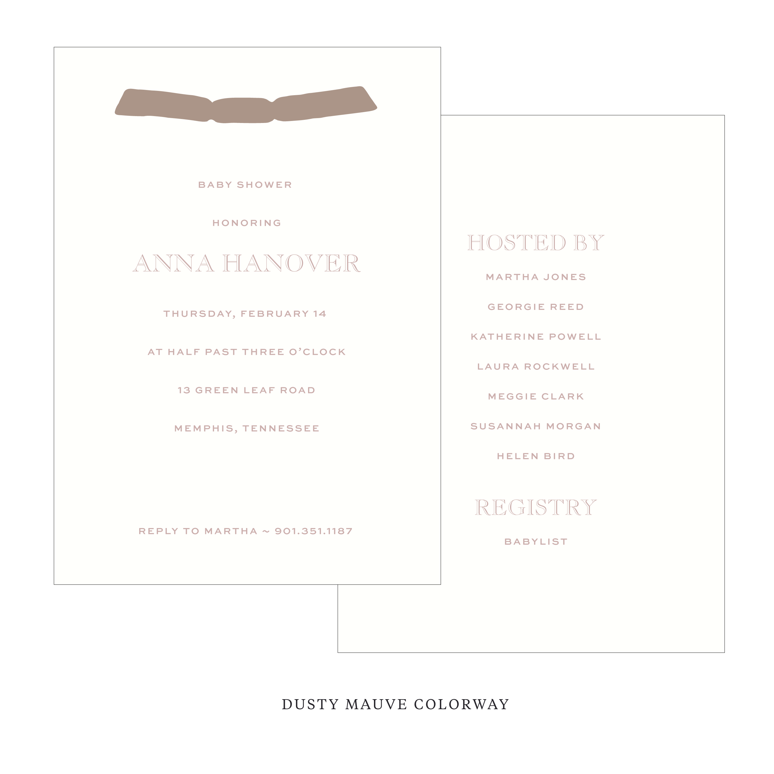 Camden Ribbon Baby Shower Invitation
