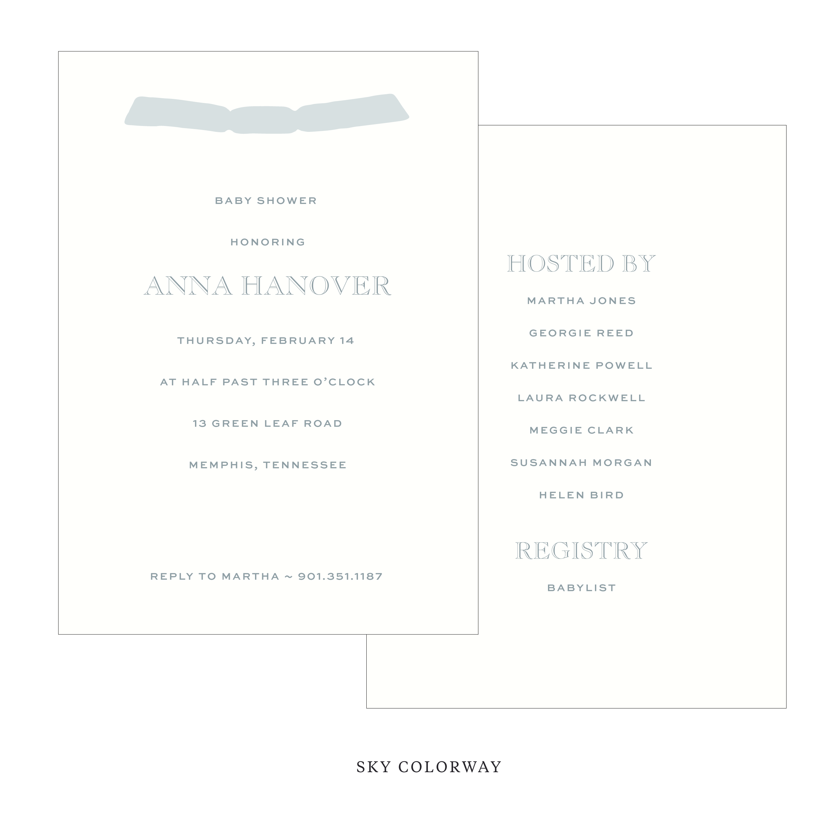 Camden Ribbon Baby Shower Invitation