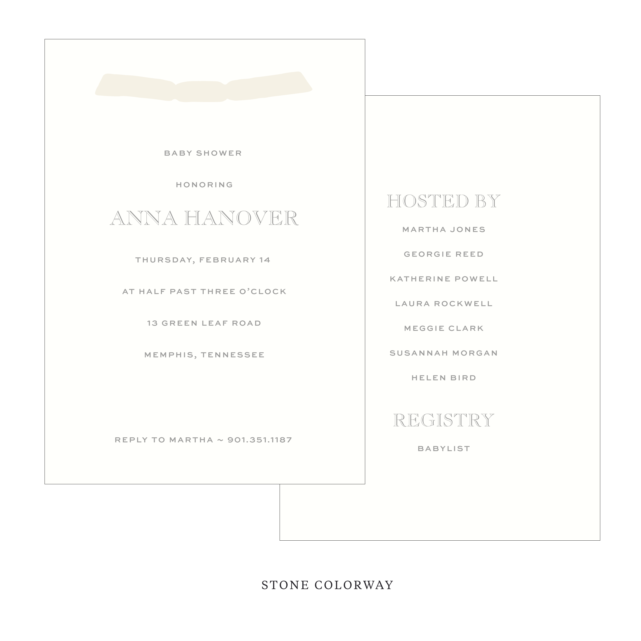 Camden Ribbon Baby Shower Invitation