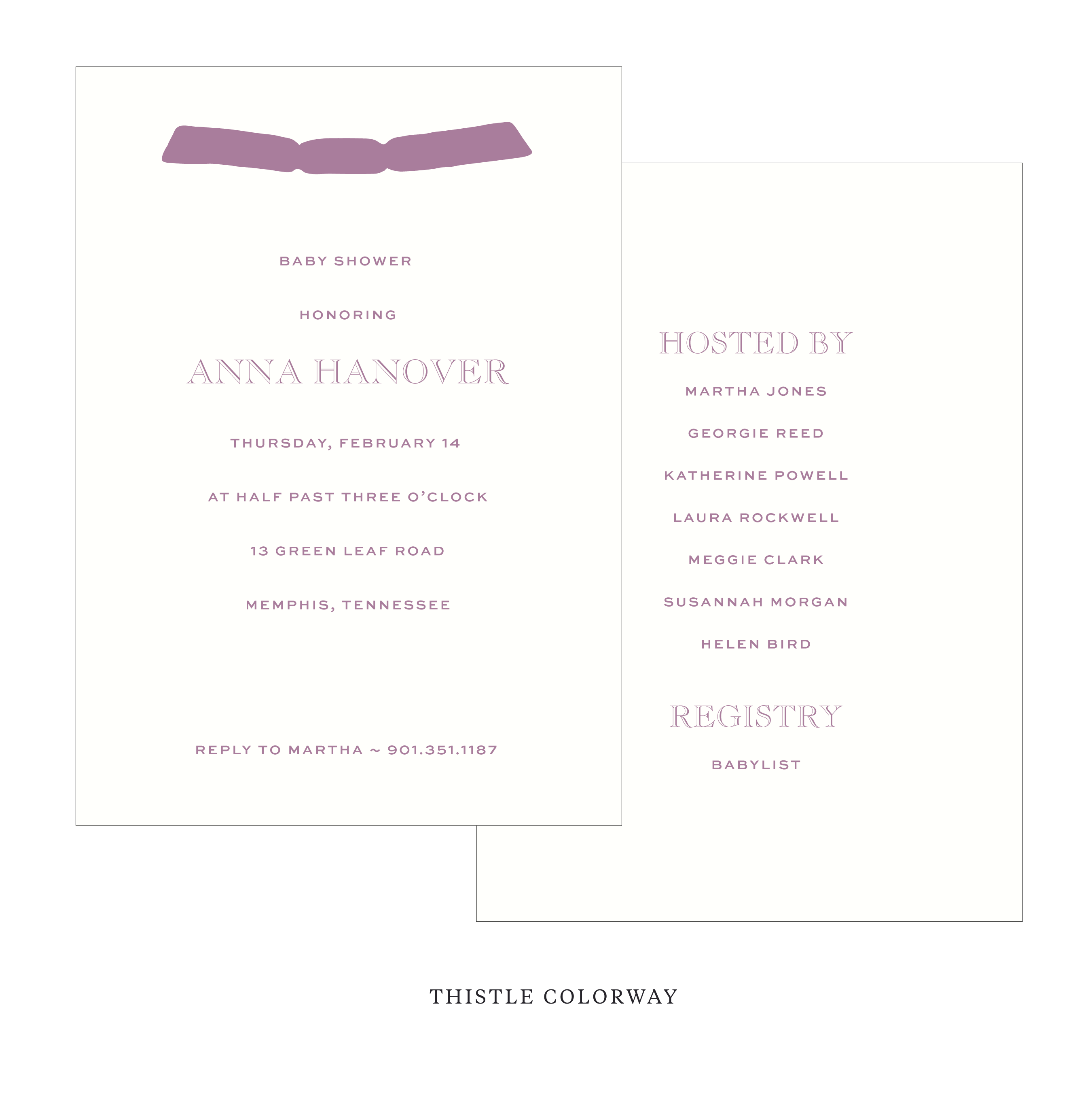 Camden Ribbon Baby Shower Invitation
