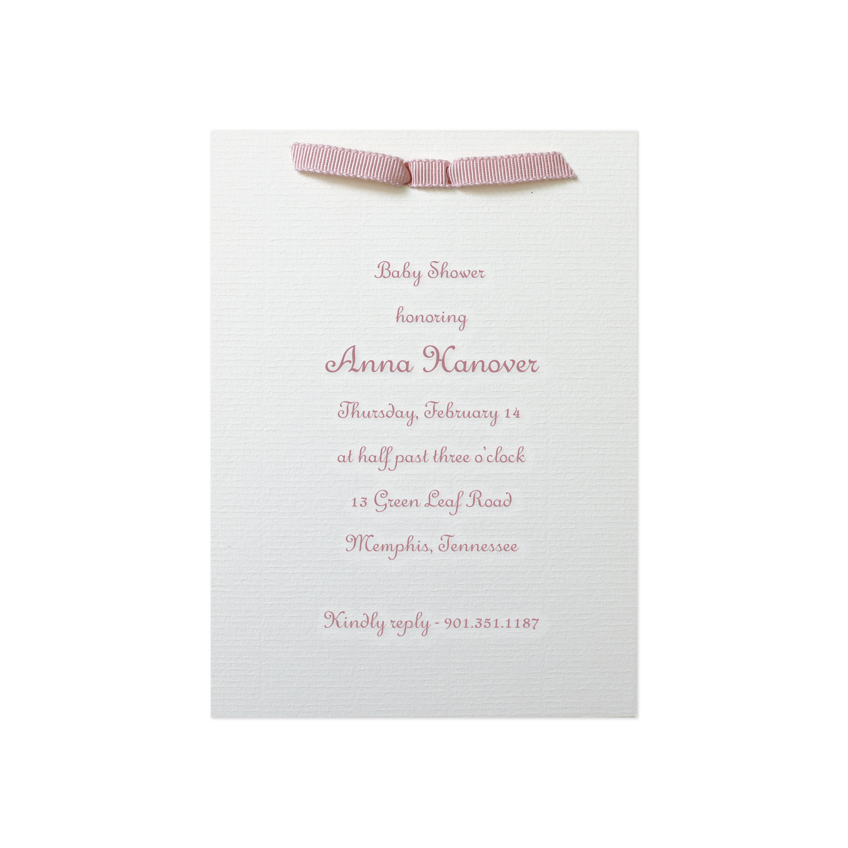 Campbell Ribbon Baby Shower Invitation