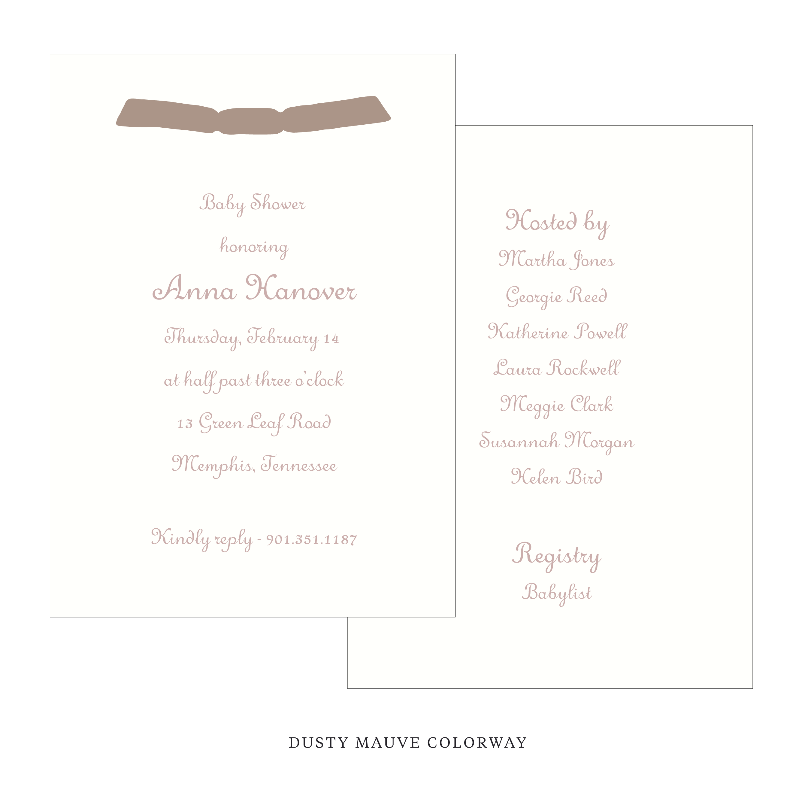 Campbell Ribbon Baby Shower Invitation