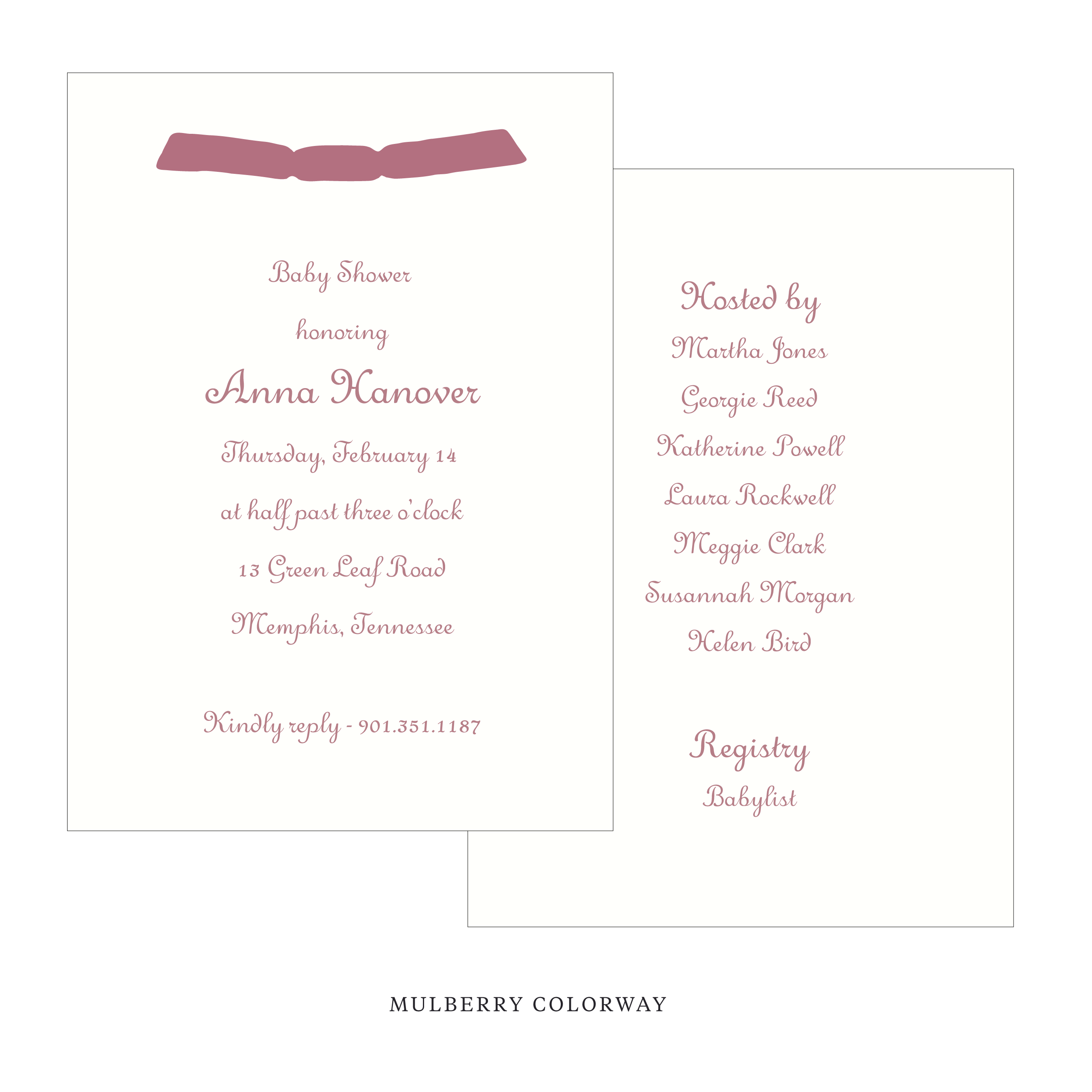 Campbell Ribbon Baby Shower Invitation
