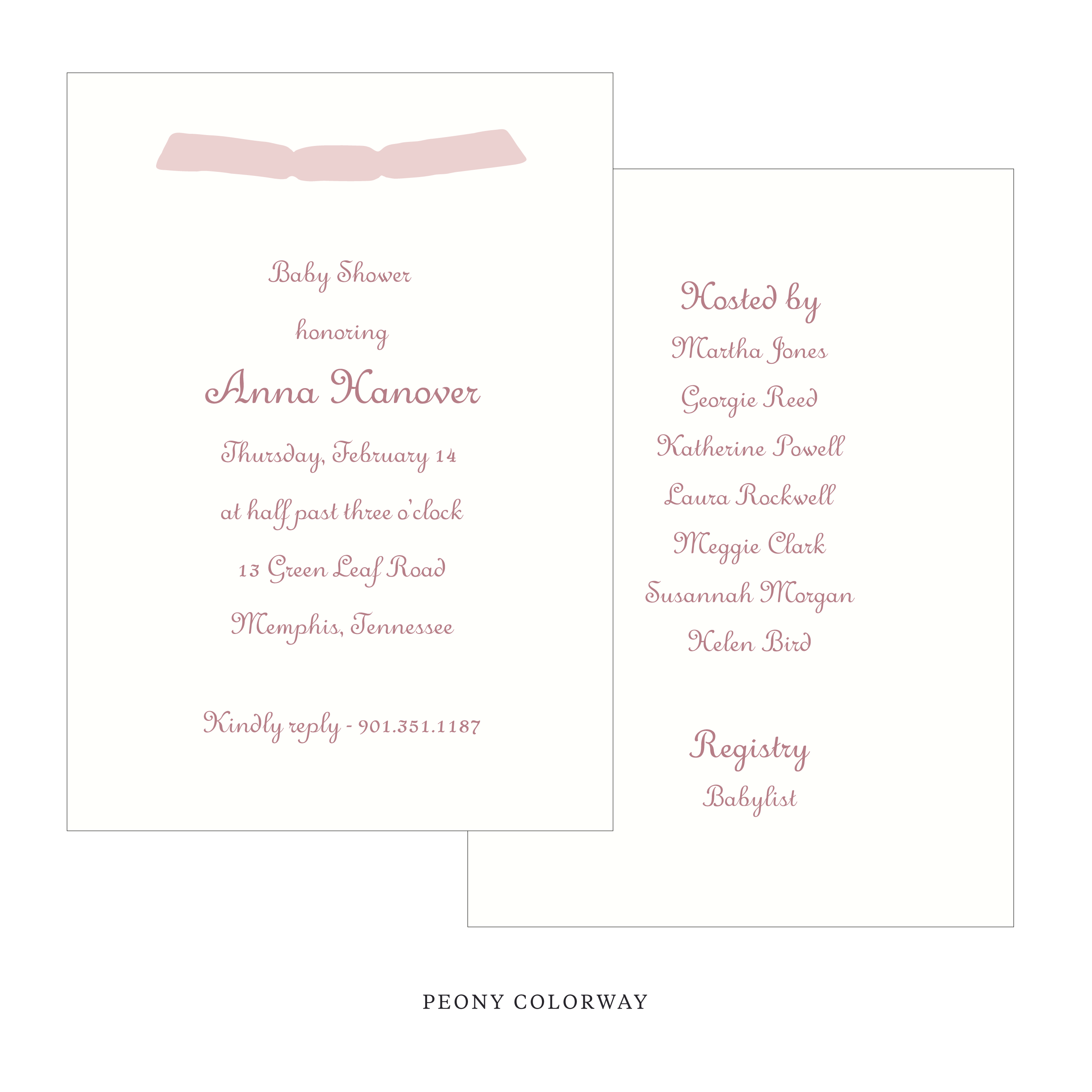 Campbell Ribbon Baby Shower Invitation