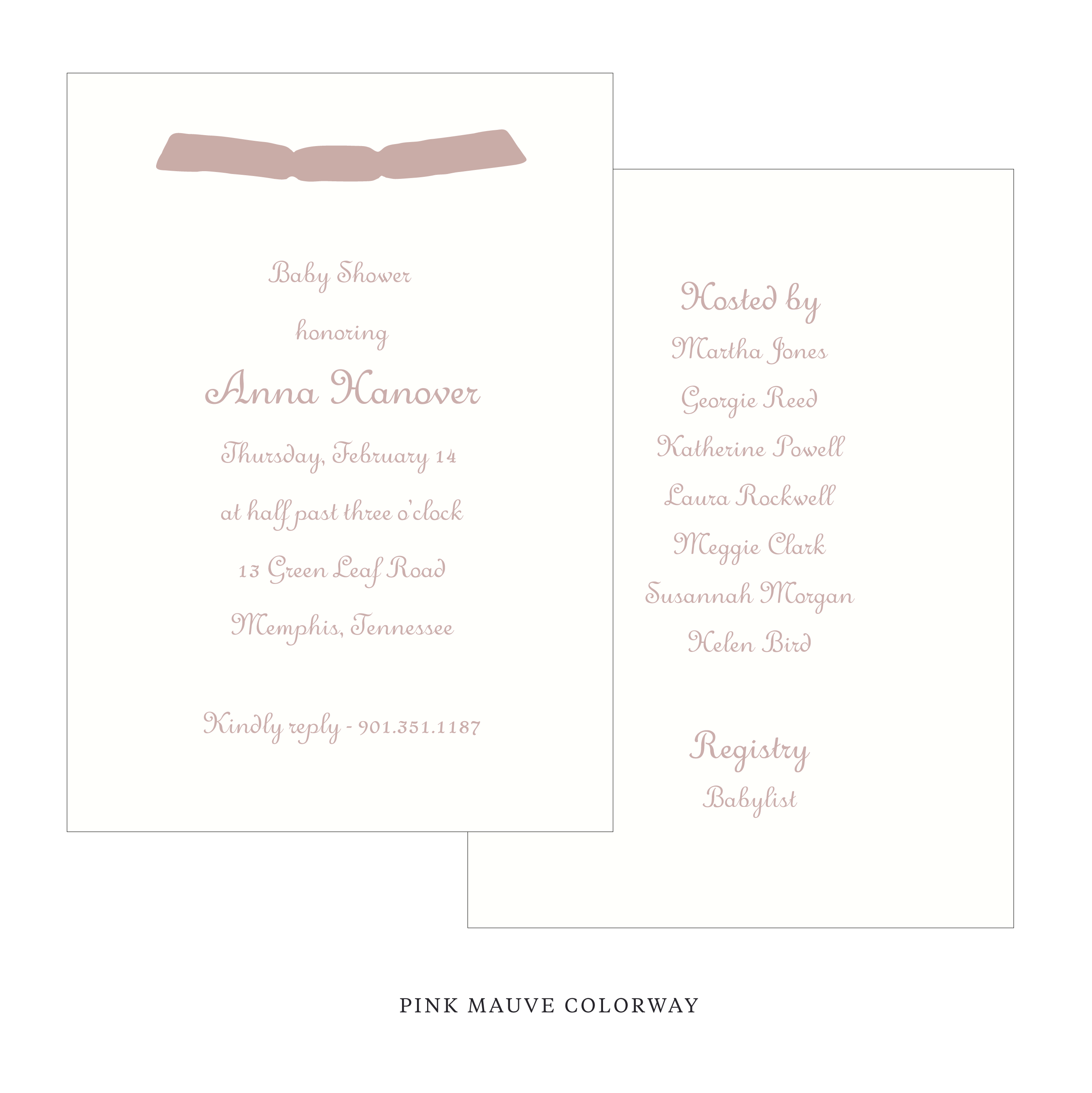 Campbell Ribbon Baby Shower Invitation