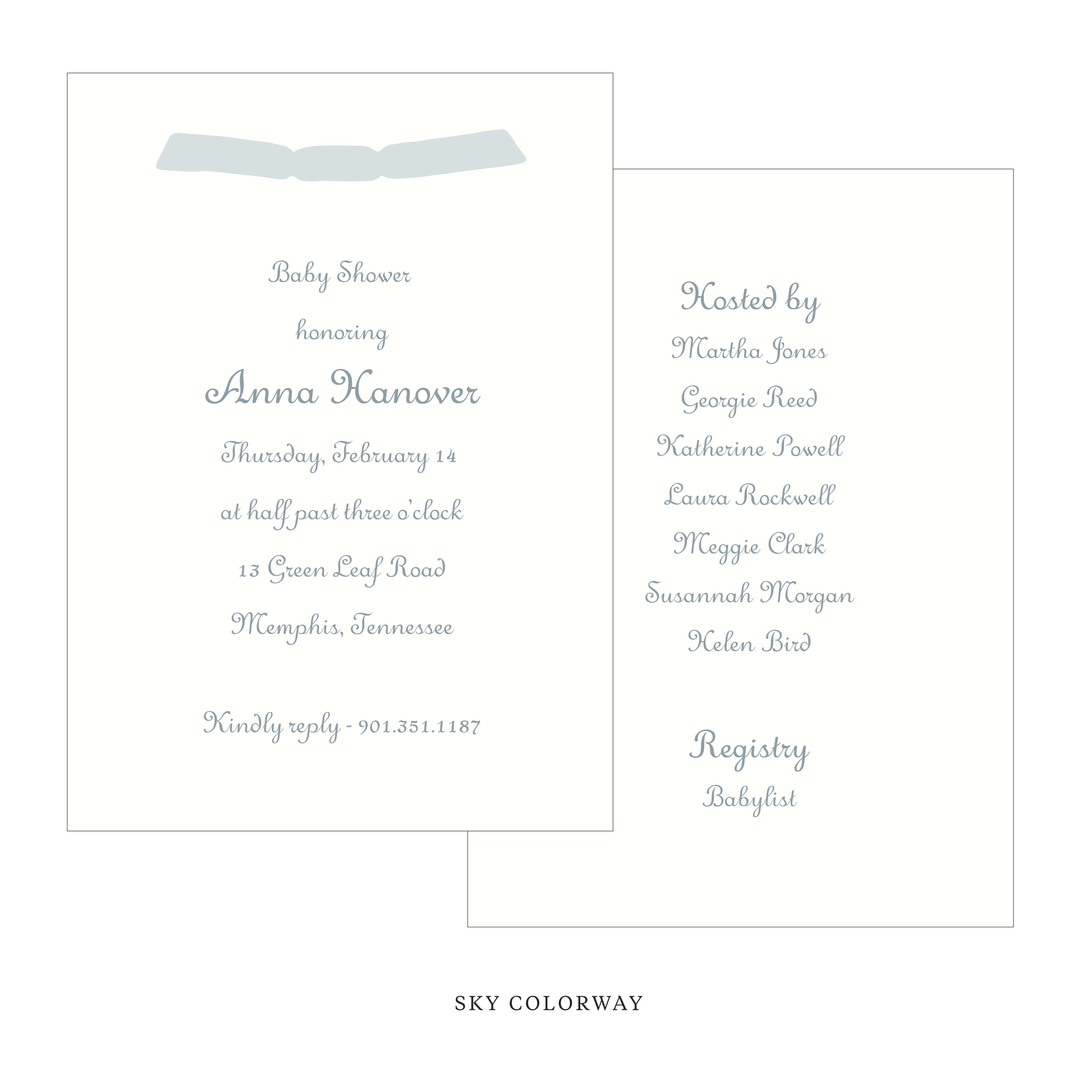Campbell Ribbon Baby Shower Invitation