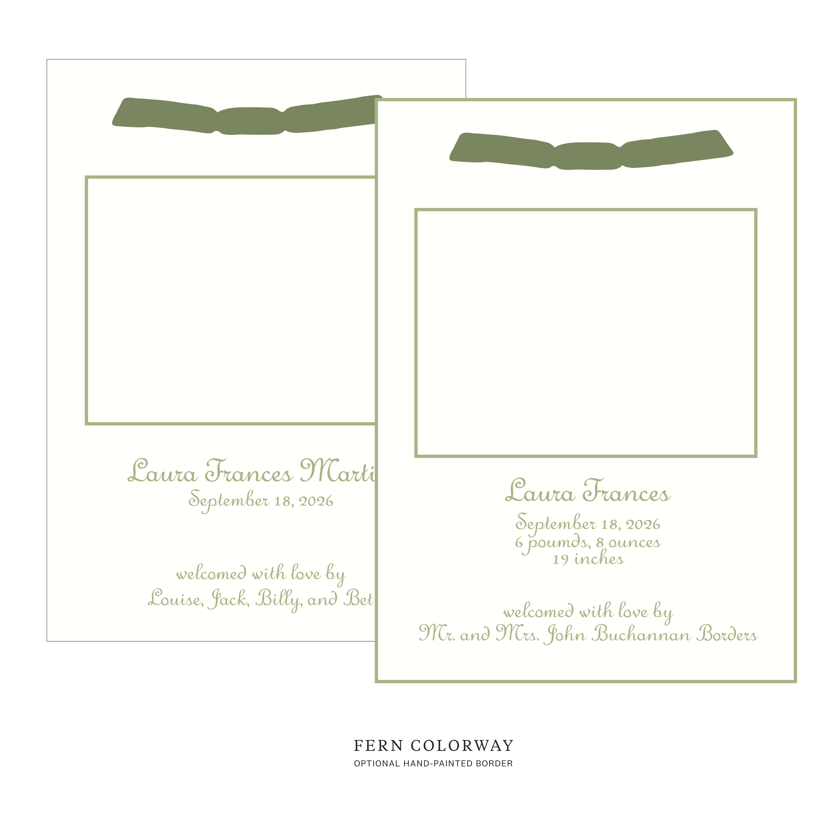Campbell Ribbon Photo Birth Announcement