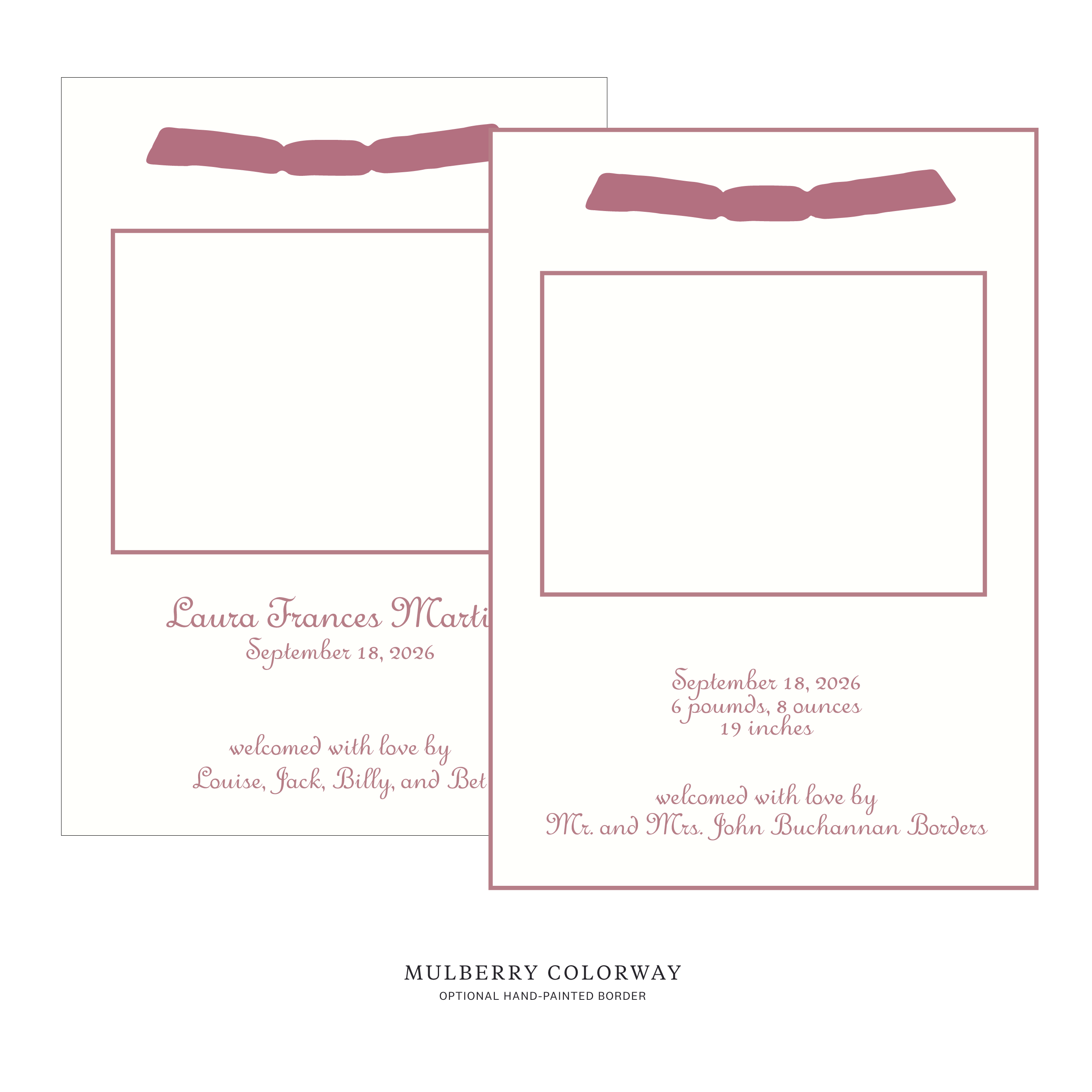 Campbell Ribbon Photo Birth Announcement
