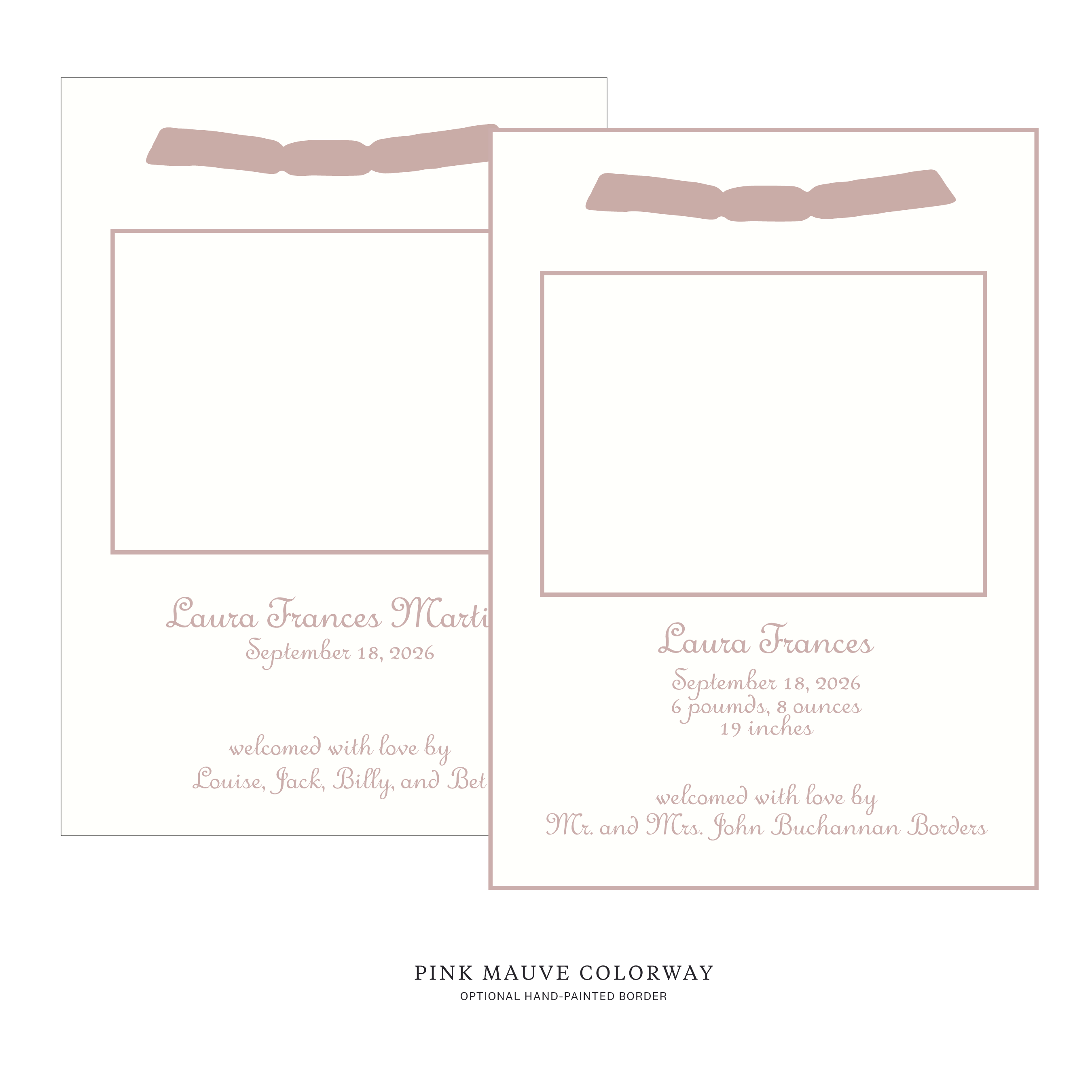 Campbell Ribbon Photo Birth Announcement