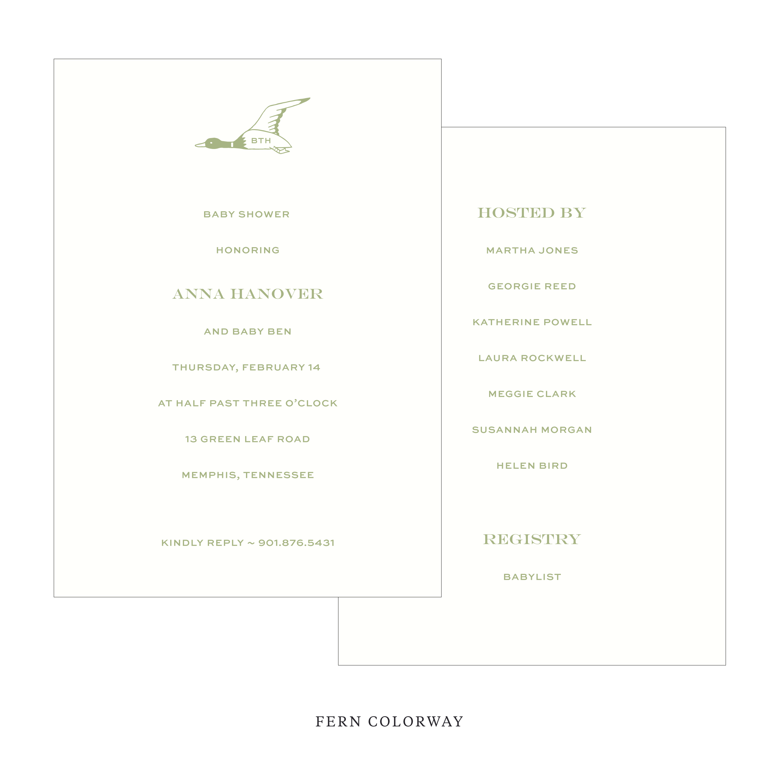 Hampstead Motif Baby Shower Invitation