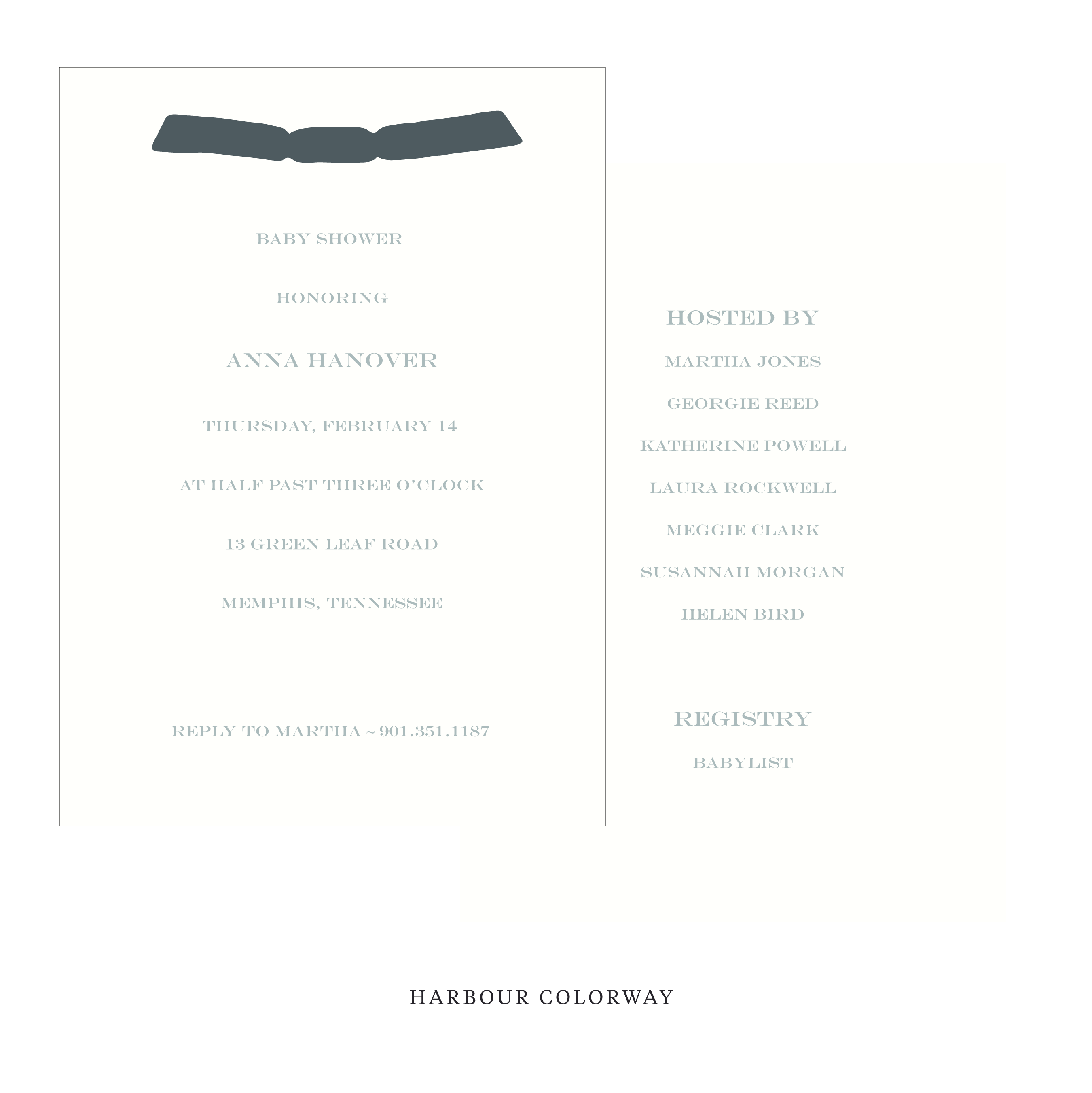 Hampstead Ribbon Baby Shower Invitation