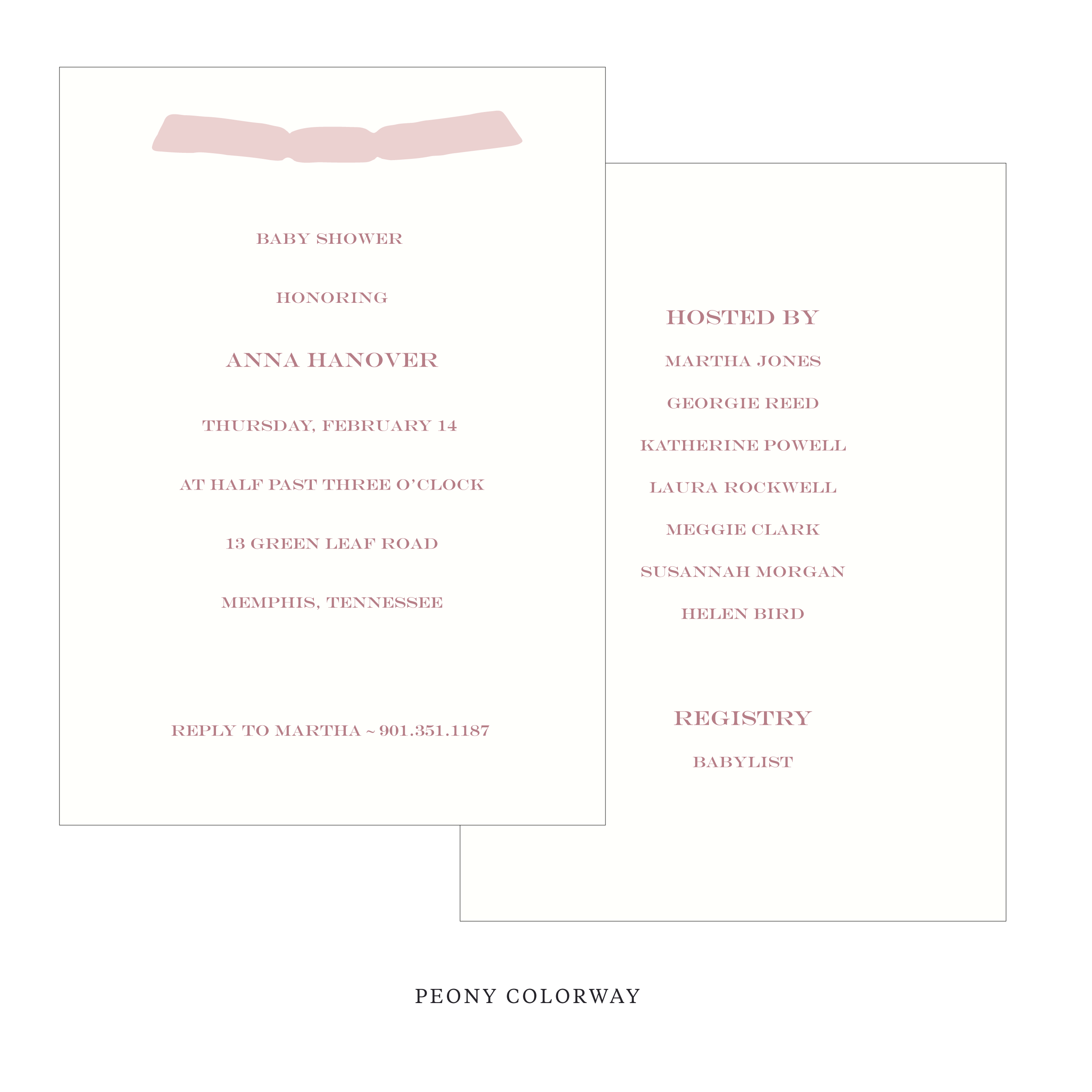 Hampstead Ribbon Baby Shower Invitation