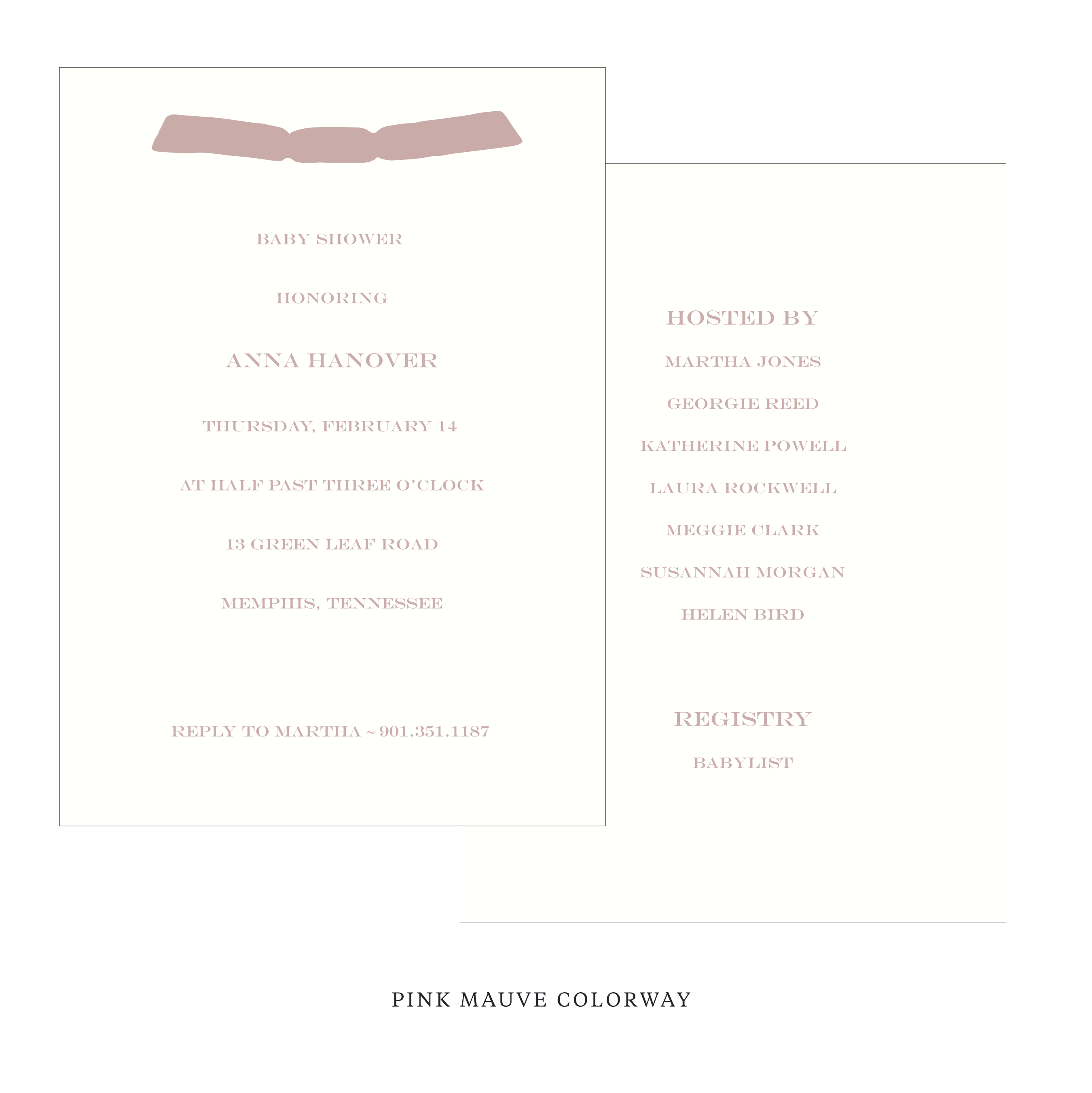 Hampstead Ribbon Baby Shower Invitation