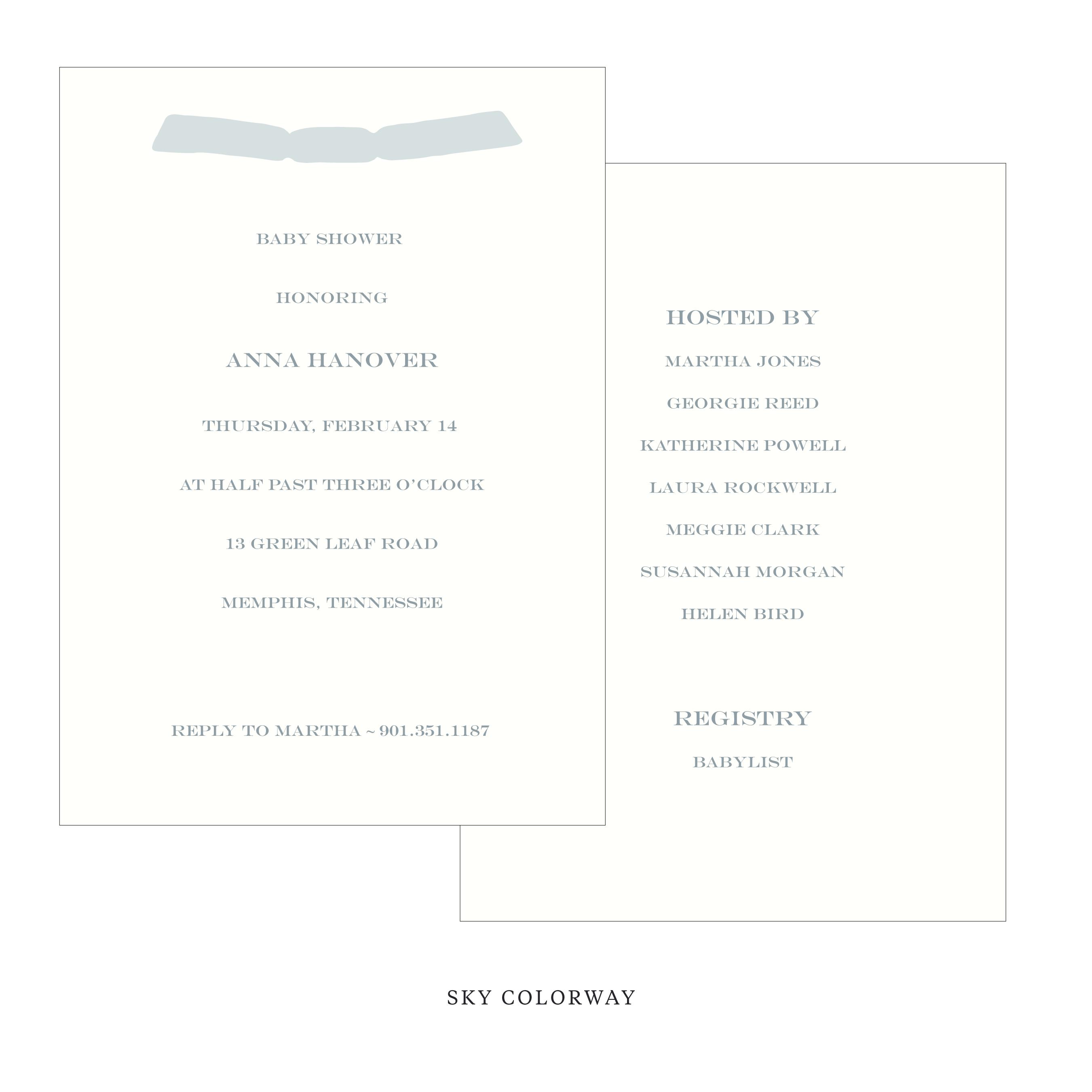 Hampstead Ribbon Baby Shower Invitation