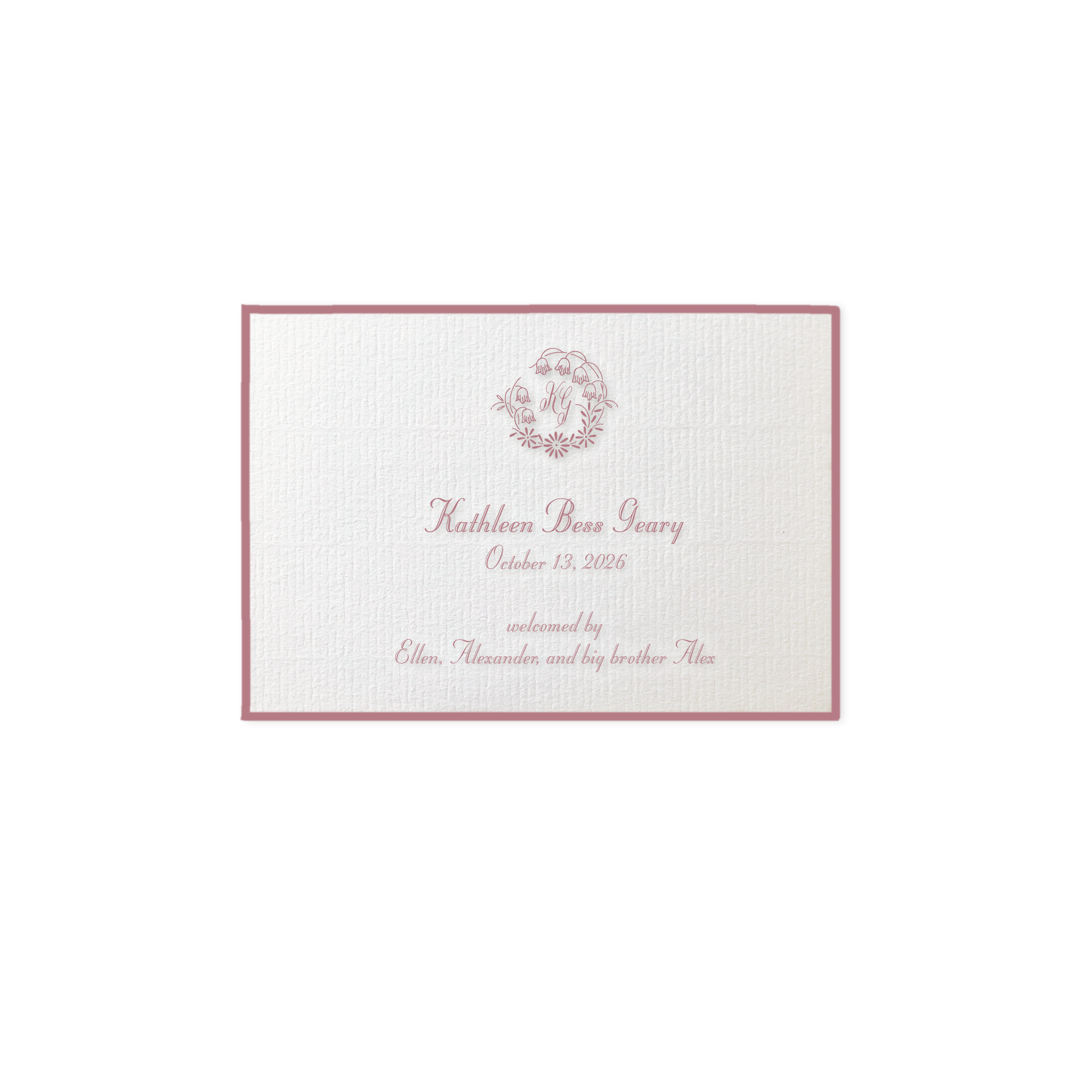 Mayfair Motif Birth Announcement