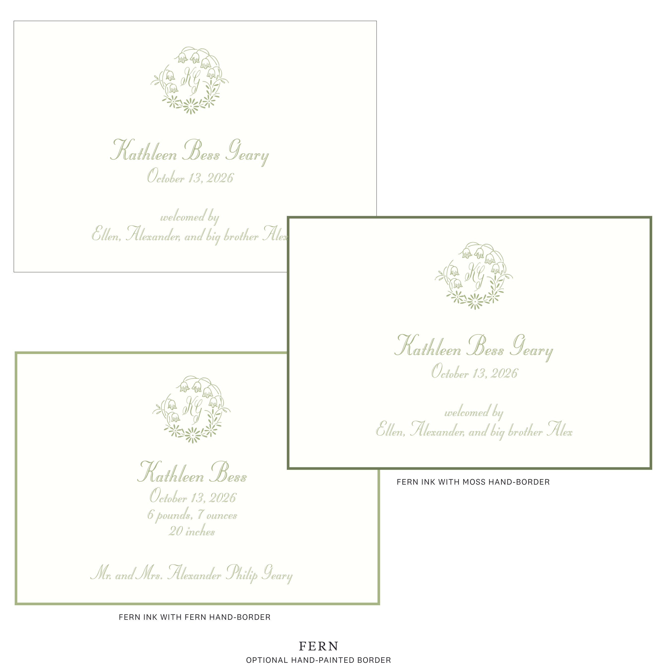 Mayfair Motif Birth Announcement