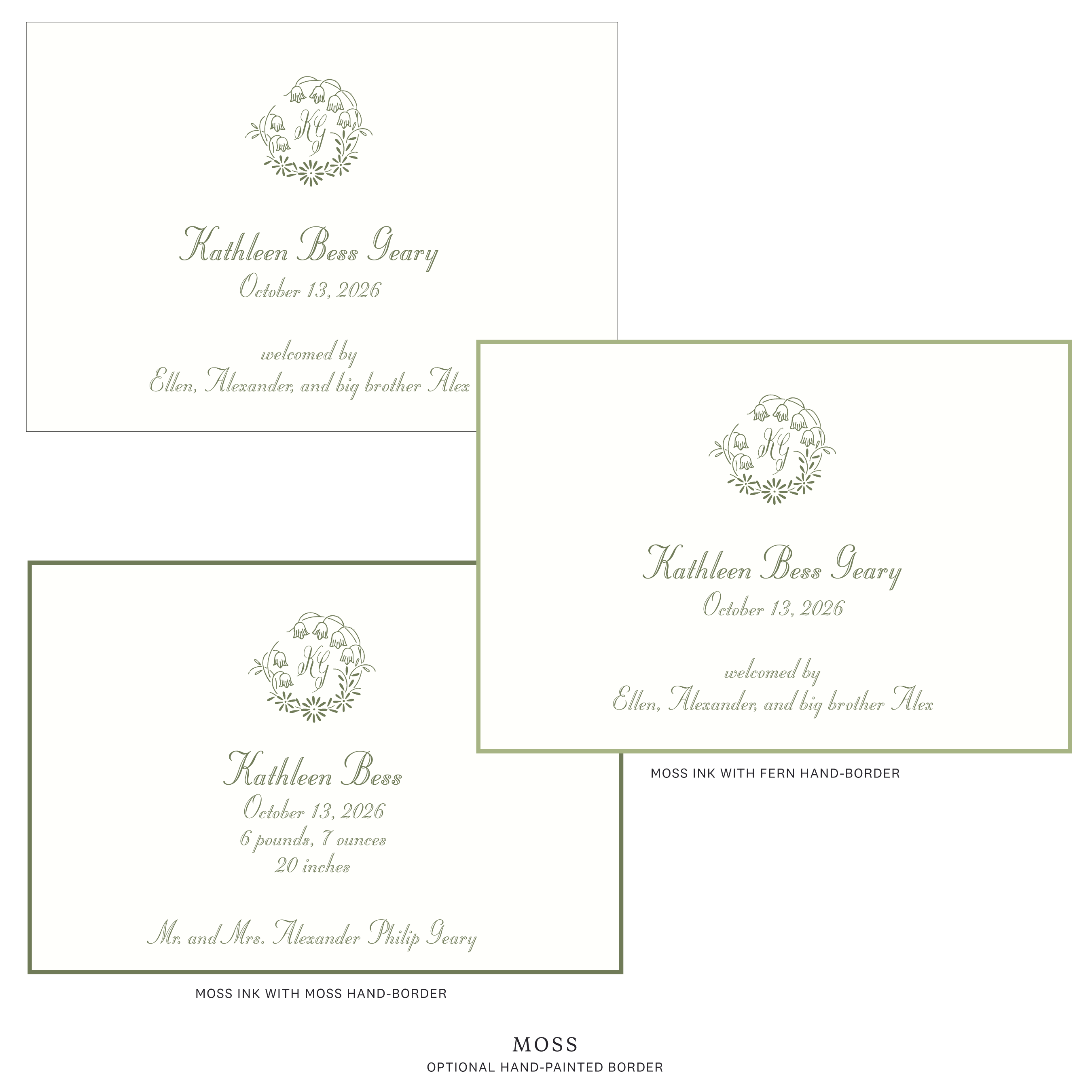 Mayfair Motif Birth Announcement