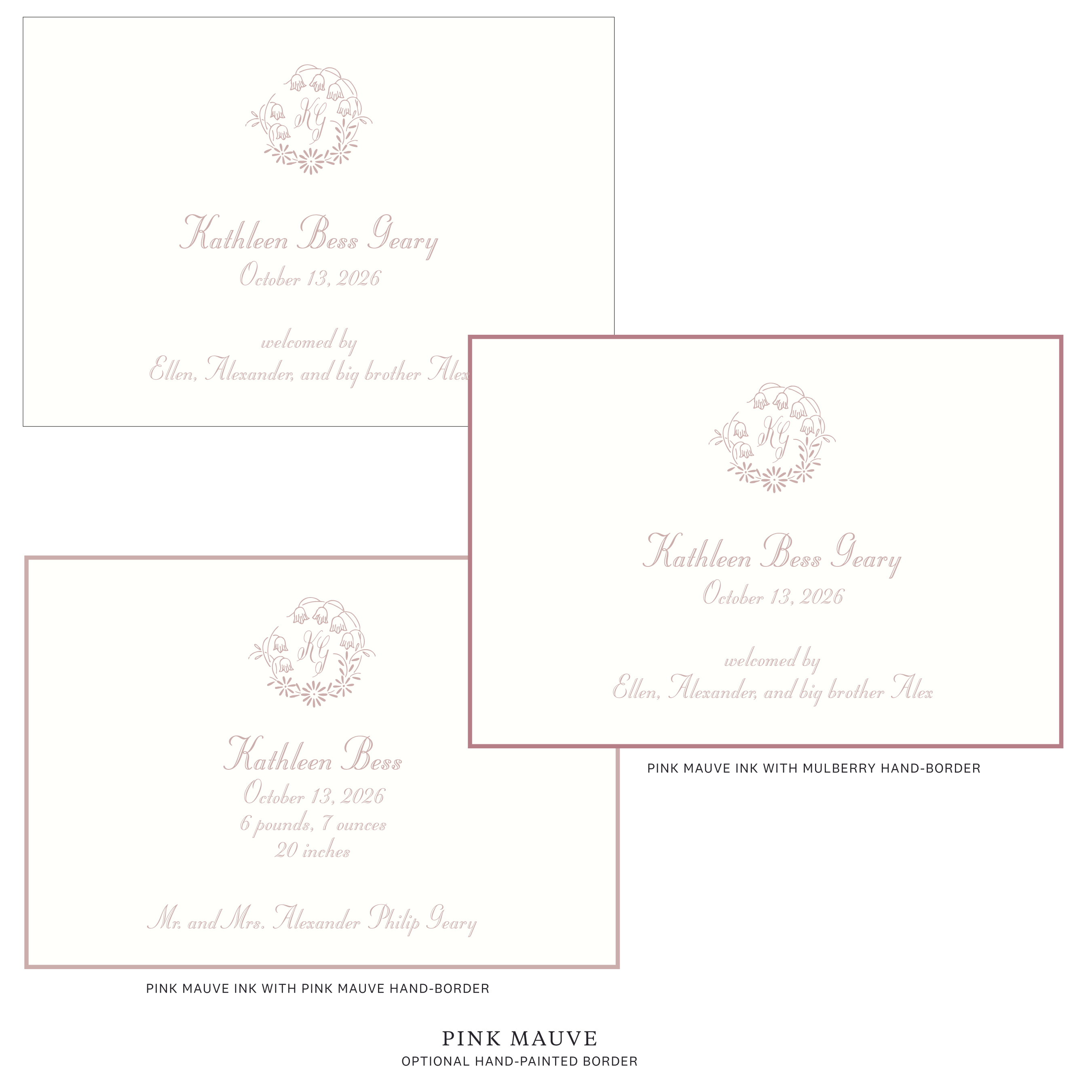 Mayfair Motif Birth Announcement