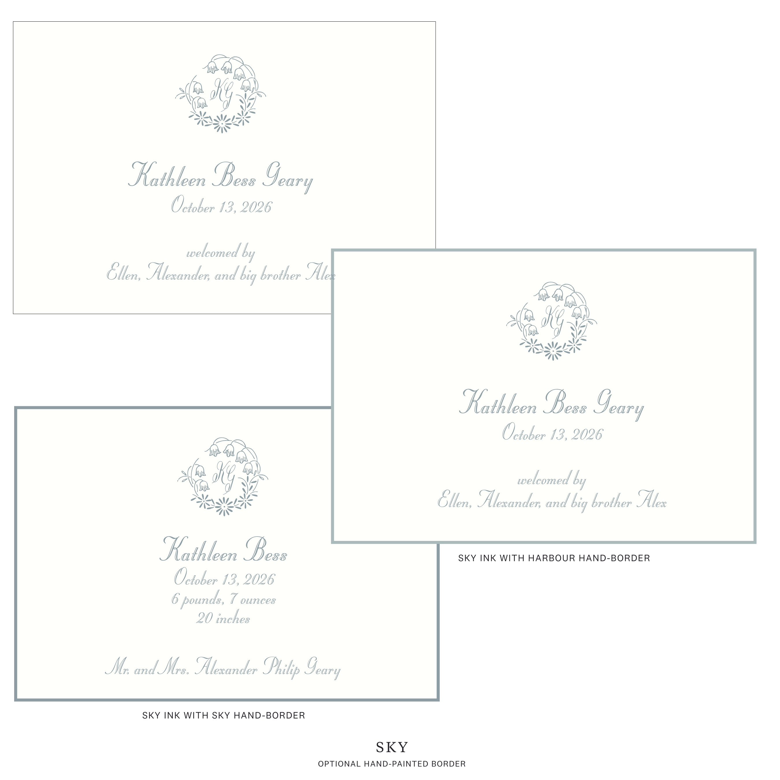 Mayfair Motif Birth Announcement