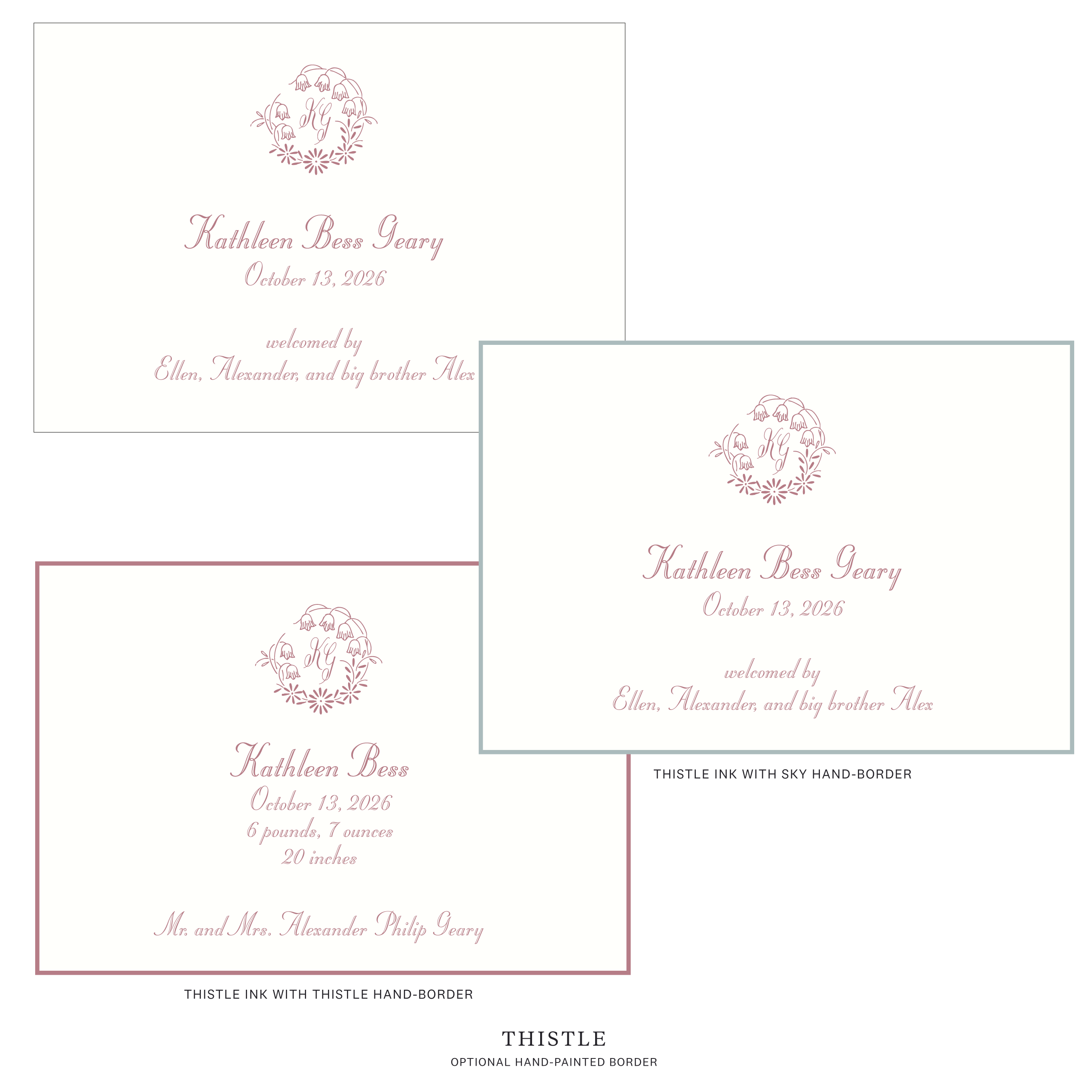 Mayfair Motif Birth Announcement
