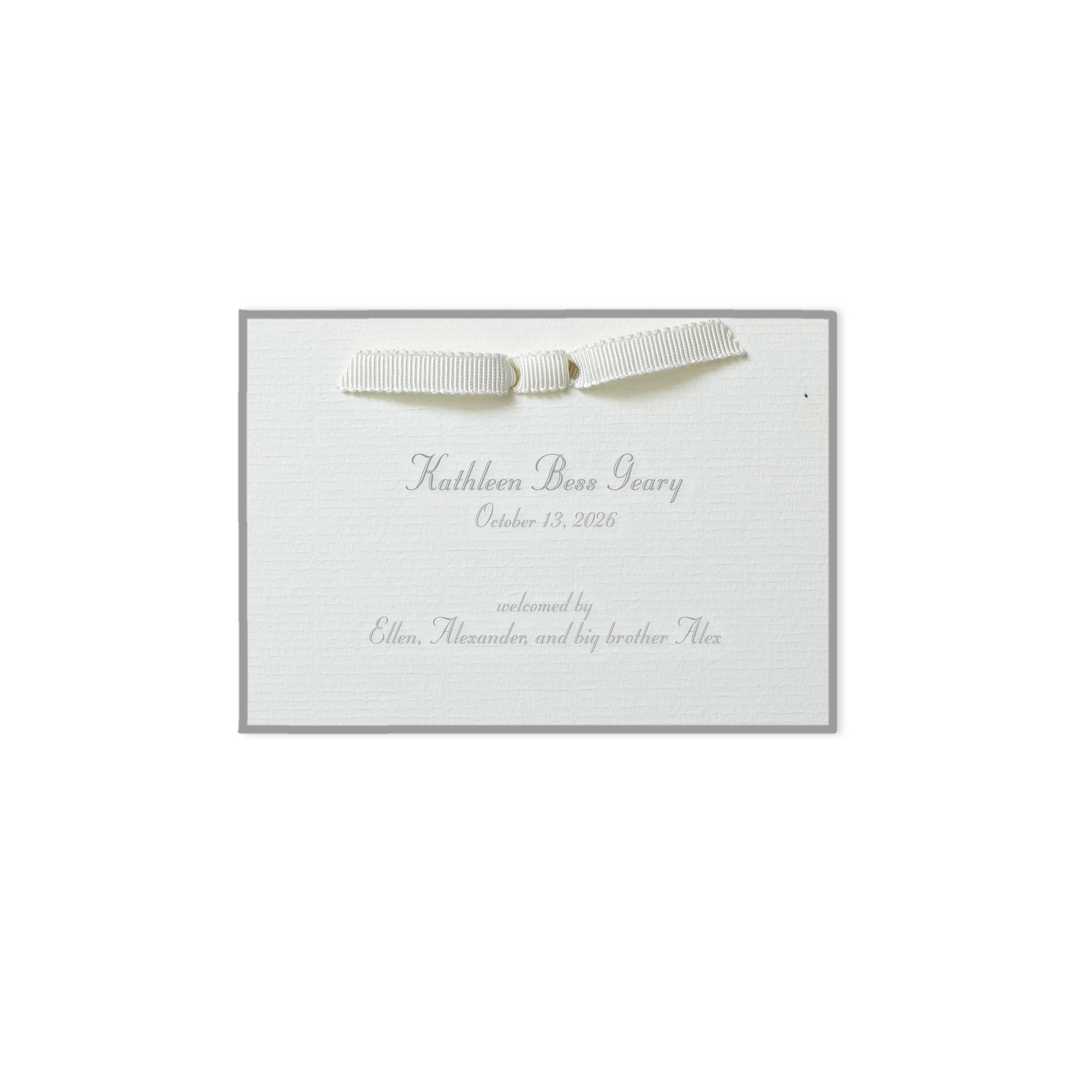 Mayfair Ribbon Birth Announcement