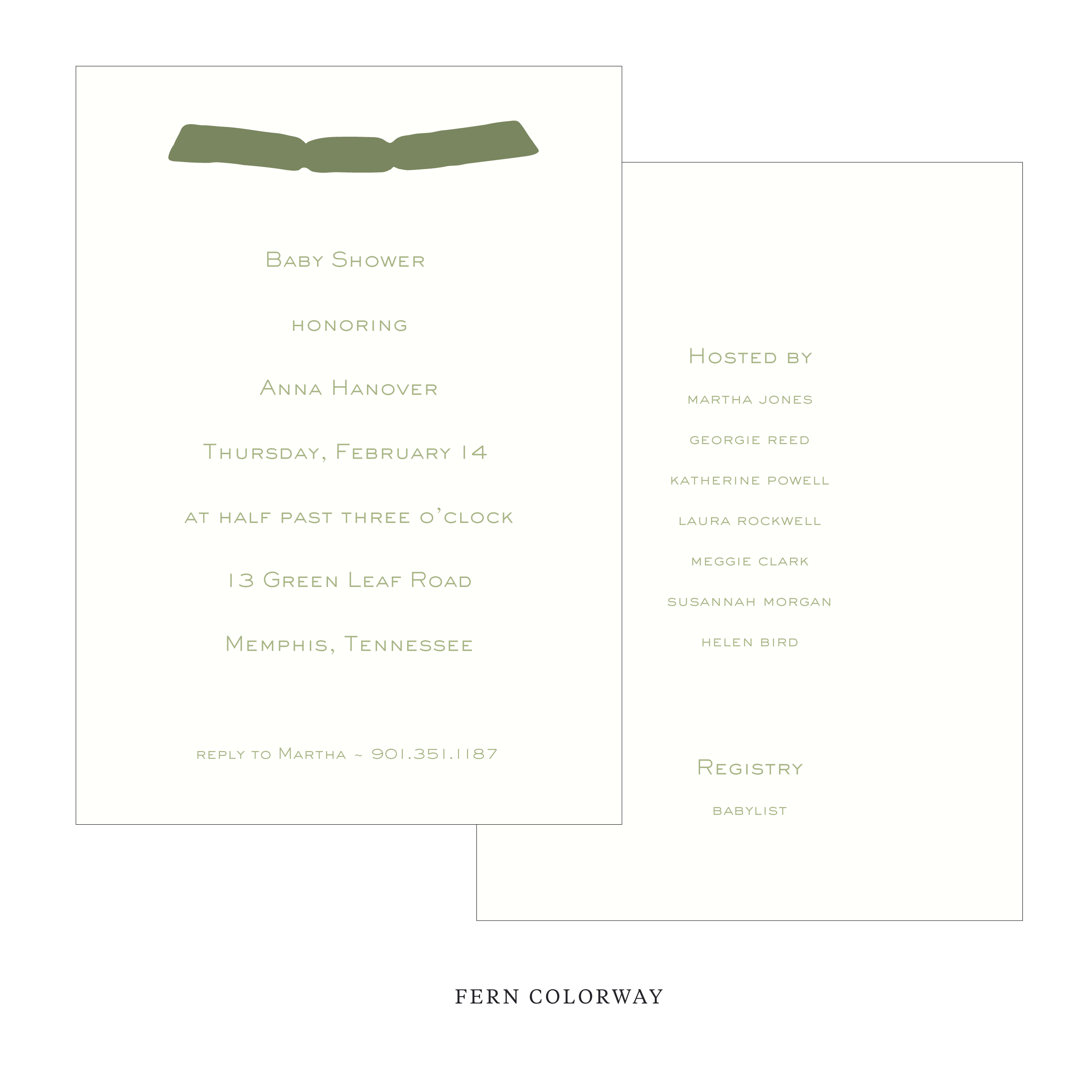 Richmond Ribbon Baby Shower Invitation