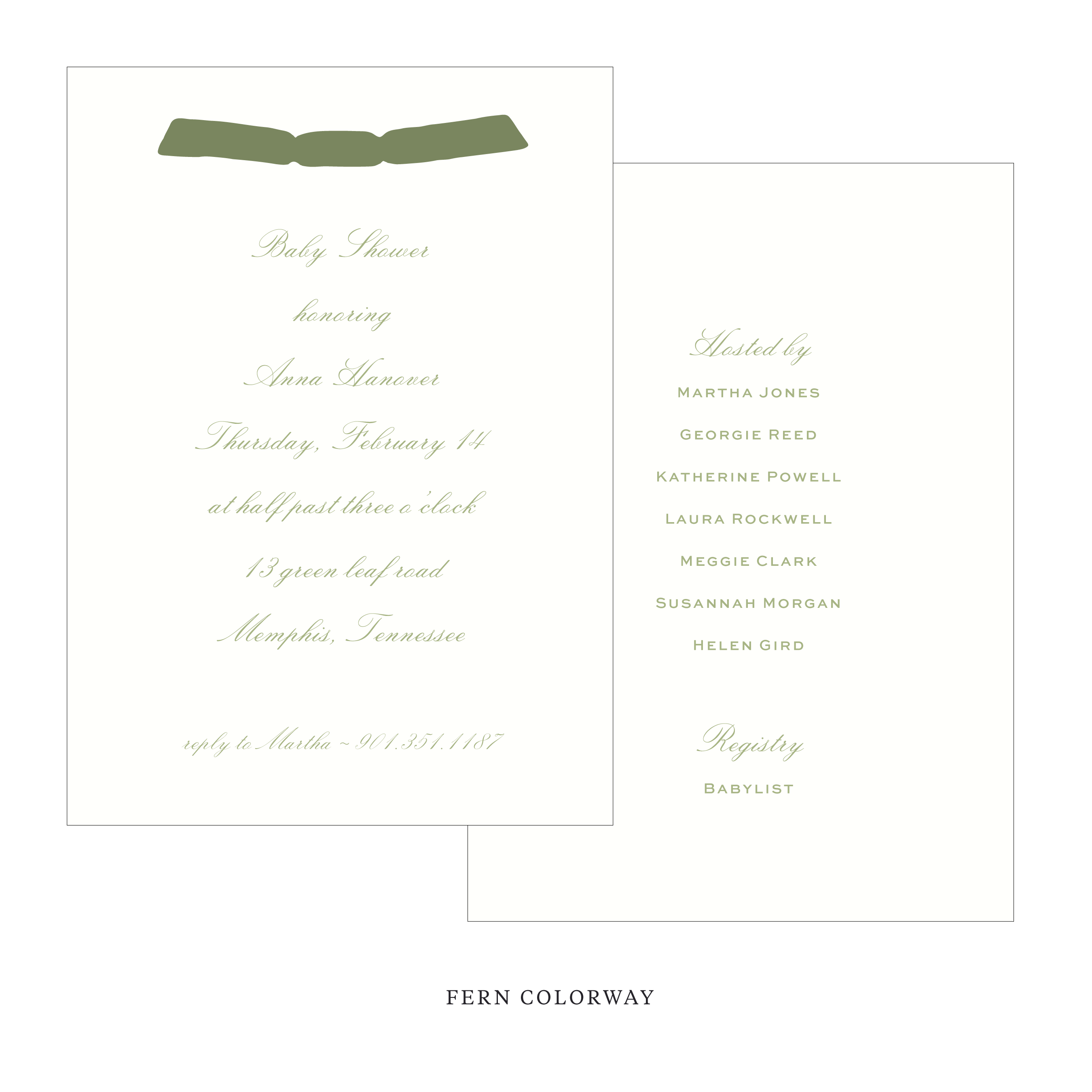Sutton Ribbon Baby Shower Invitation