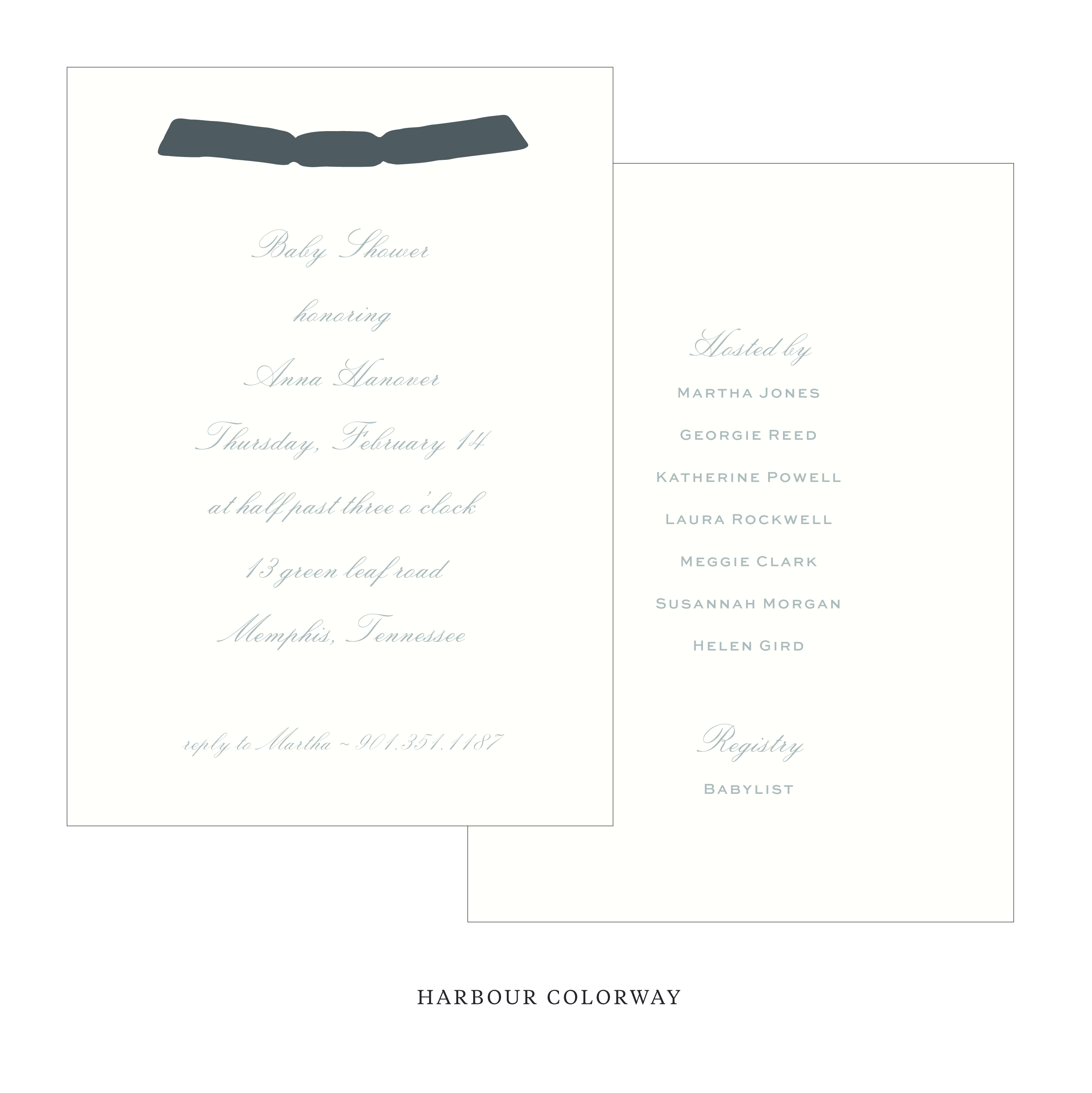 Sutton Ribbon Baby Shower Invitation