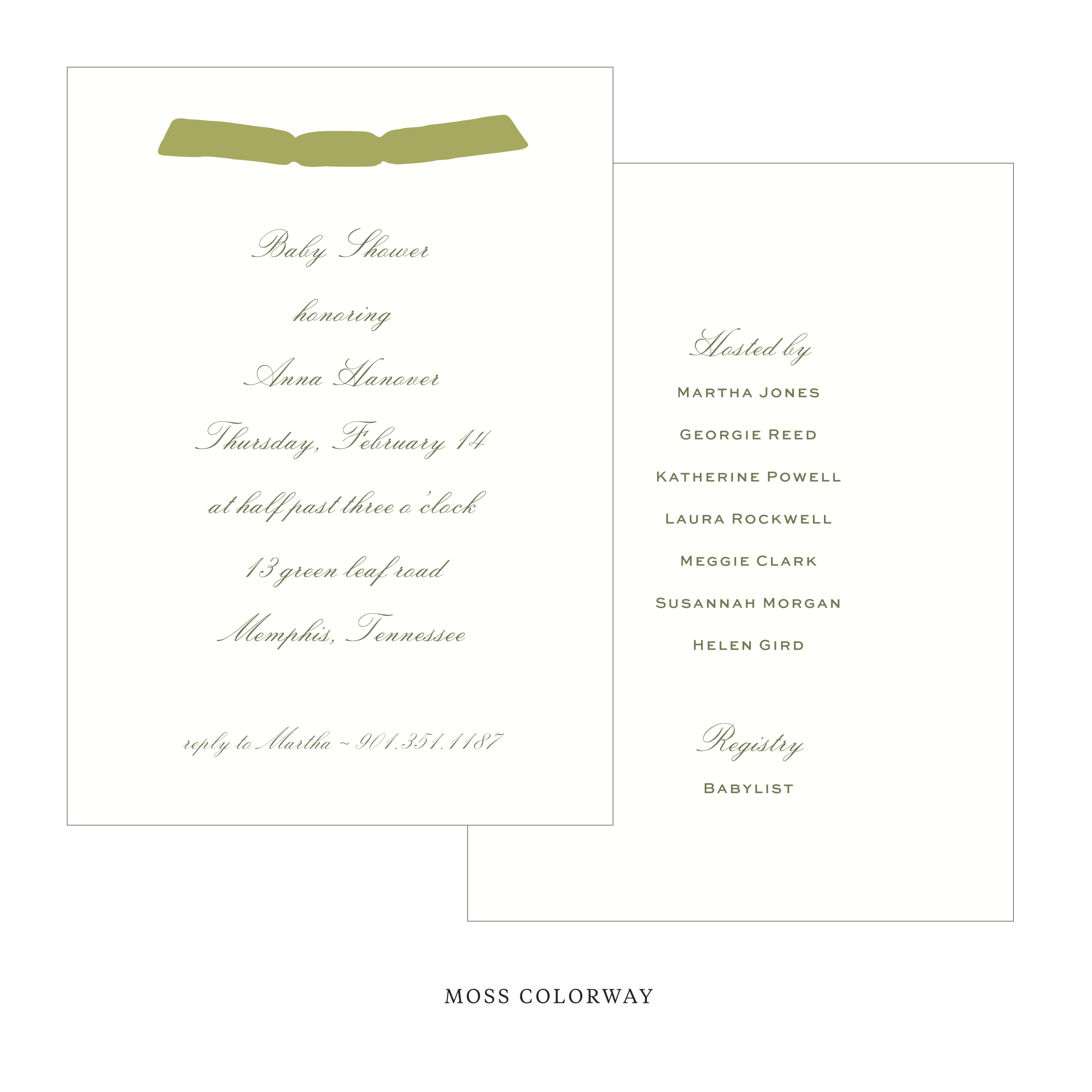 Sutton Ribbon Baby Shower Invitation
