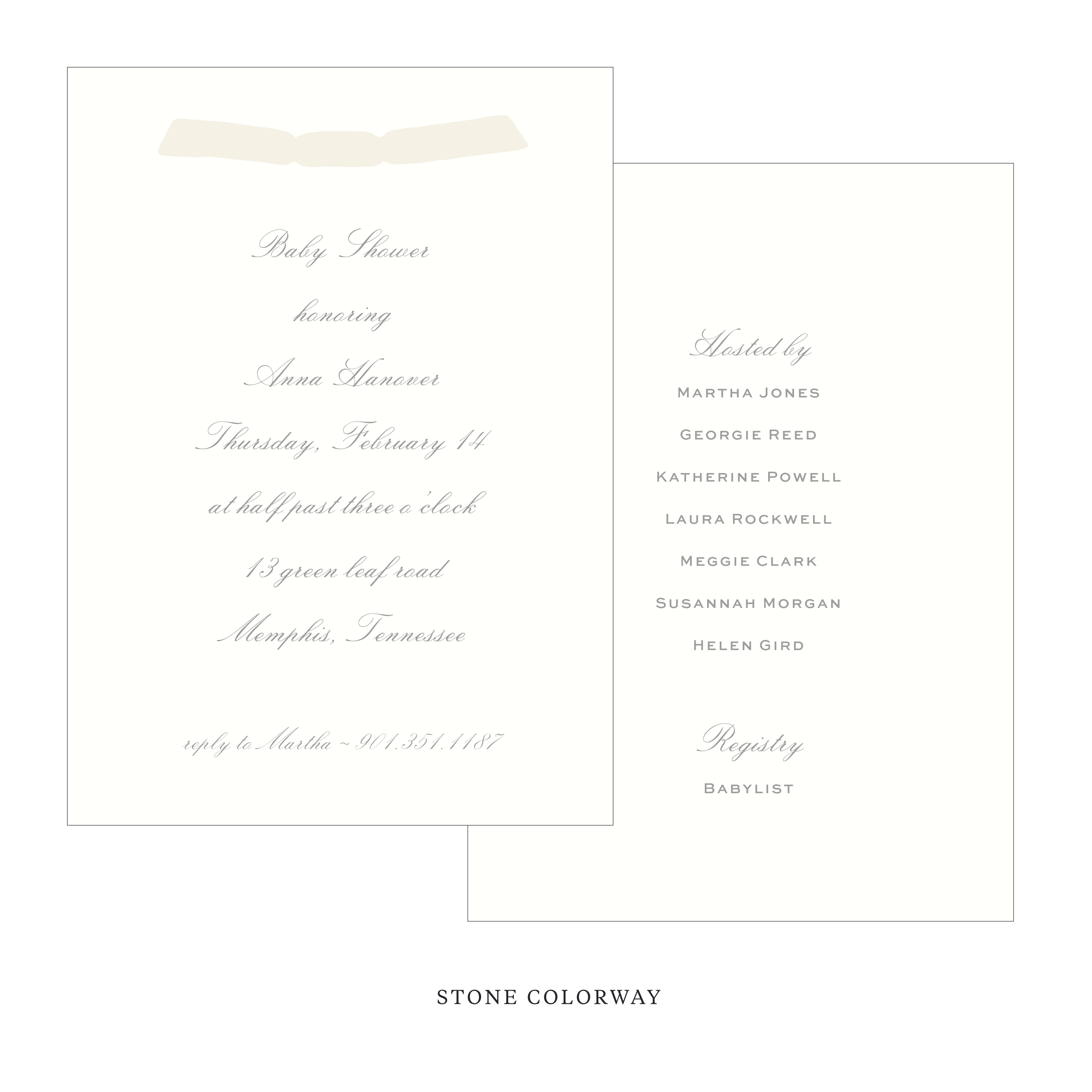 Sutton Ribbon Baby Shower Invitation