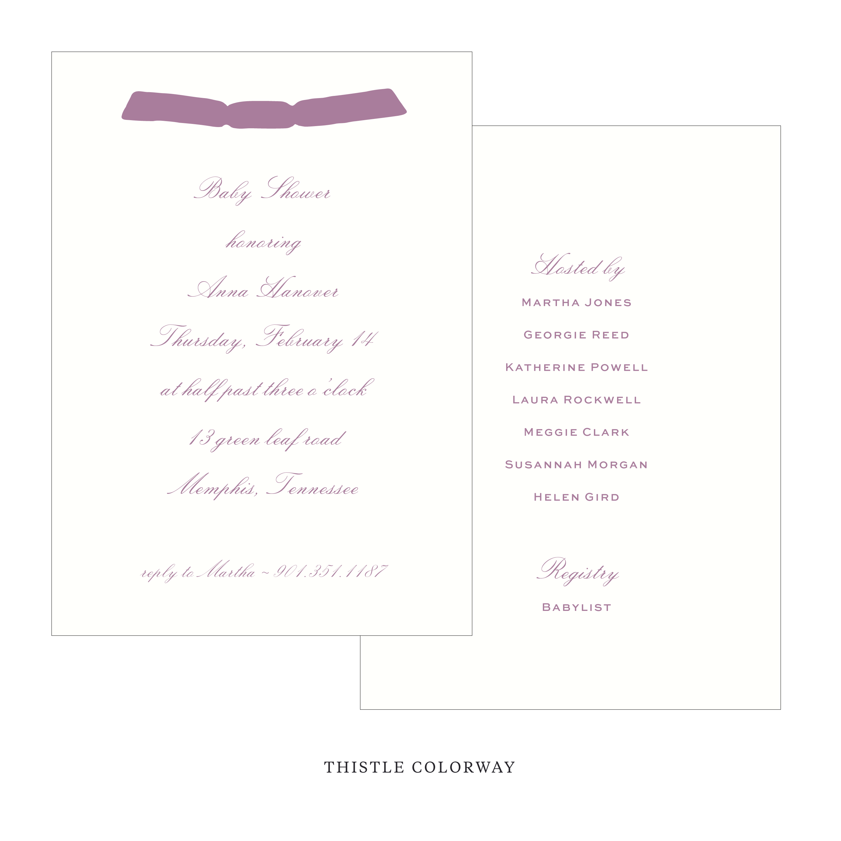 Sutton Ribbon Baby Shower Invitation